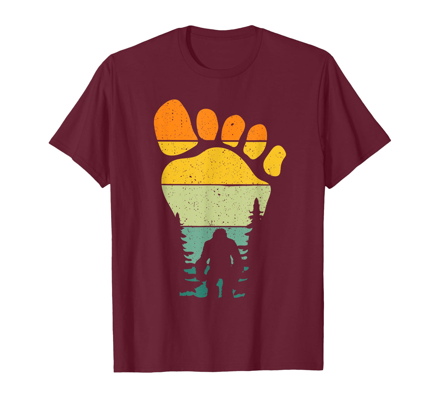 Funny Retro Bigfoot Sasquatch Believer Vintage Footprint T-Shirt