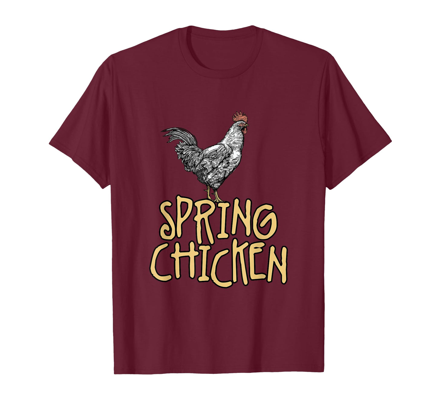 Spring Chicken Old Age Joke Birthday Senior Gag Graphic T-Shirt