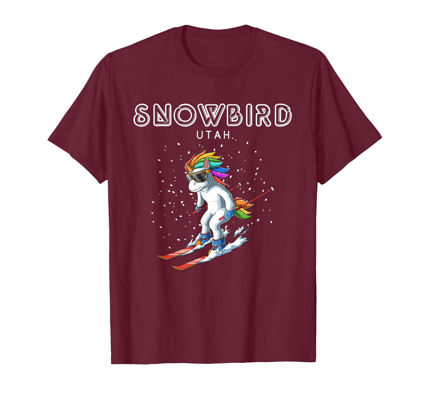 Snowbird Utah - Unicorn USA Ski Retro Gift T-Shirt