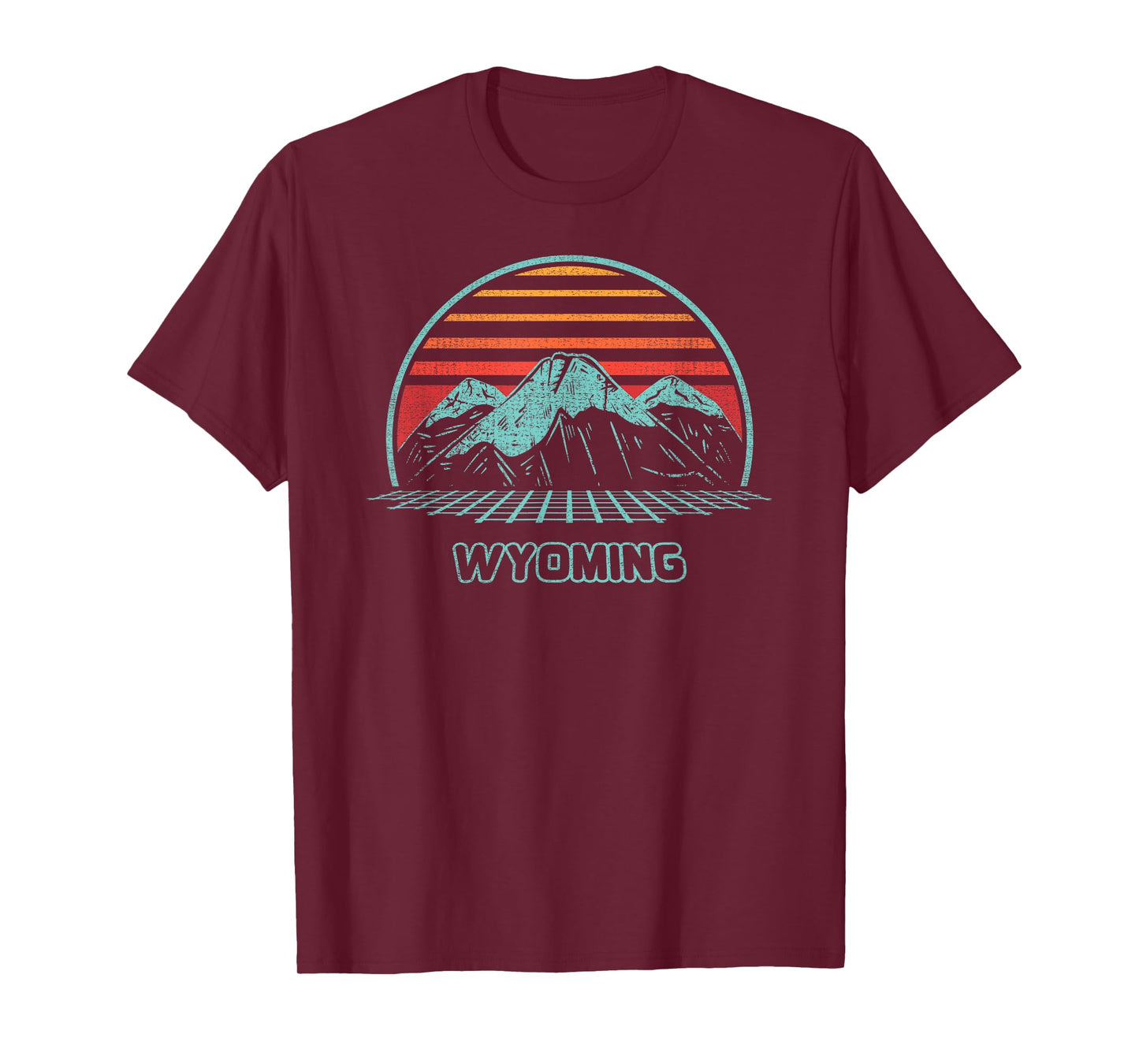 Wyoming Retro Mountain Hiking 80s Style T-Shirt