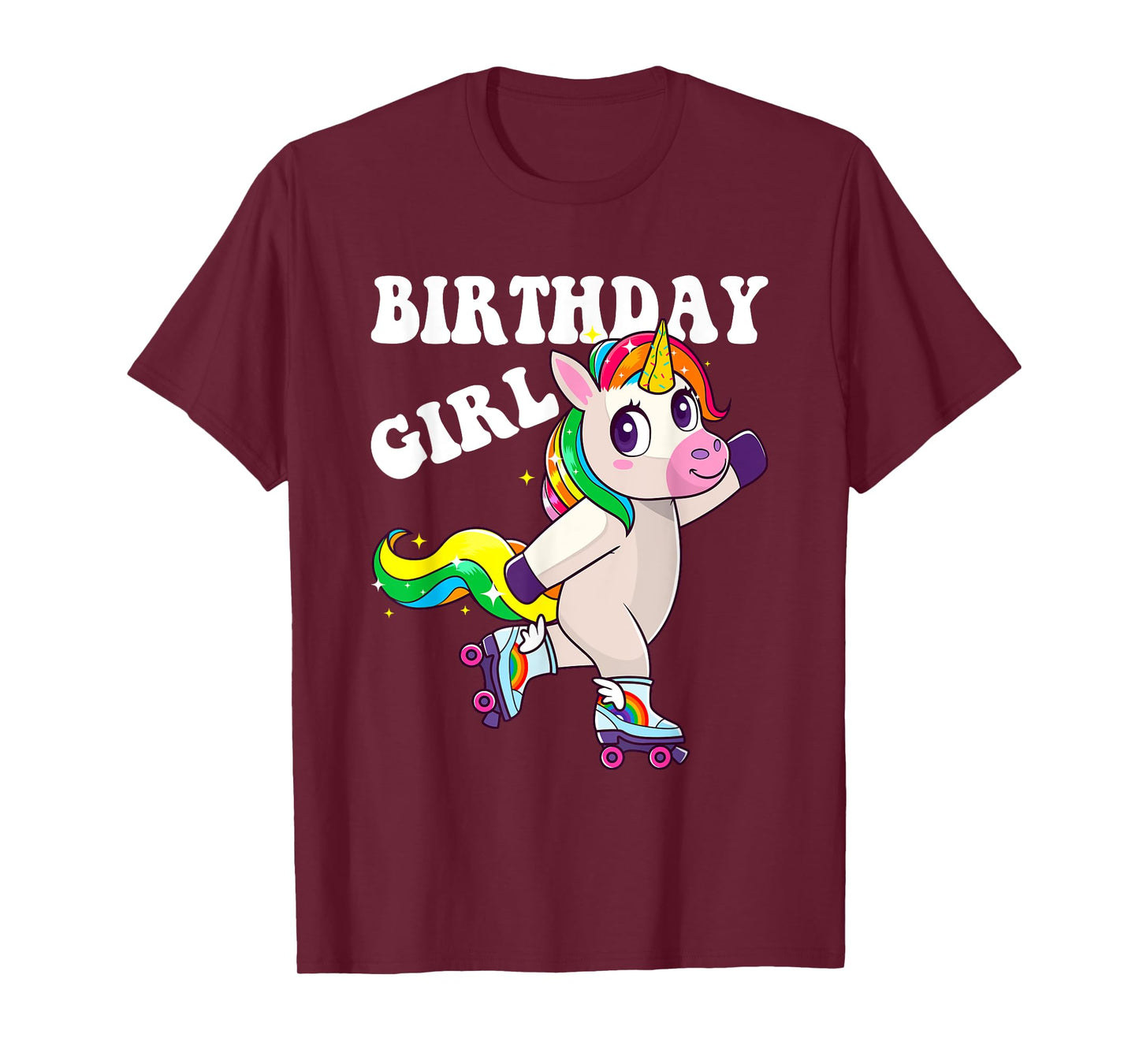 Roller Girl Unicorn Retro Birthday Rolling Skates Girls Kids T-Shirt