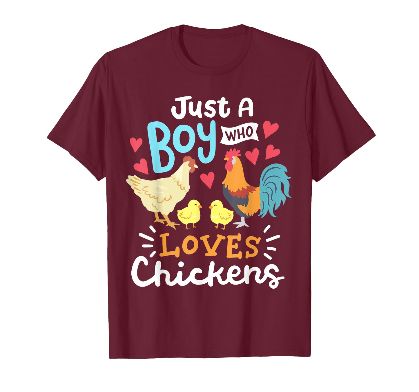 Just A Boy Who Loves Chickens Farm Chicken T-Shirt