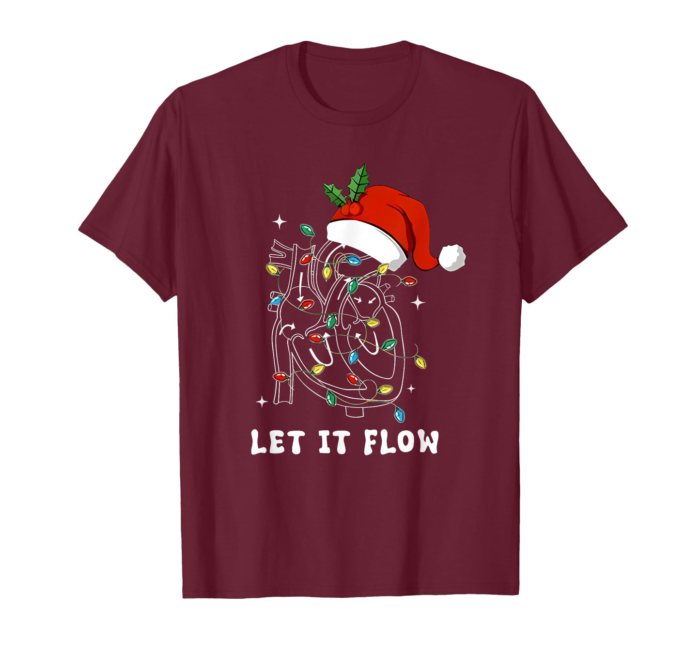 Let It Flow Christmas Cardiac Nurse Heart Anatomy Cath Lab T-Shirt