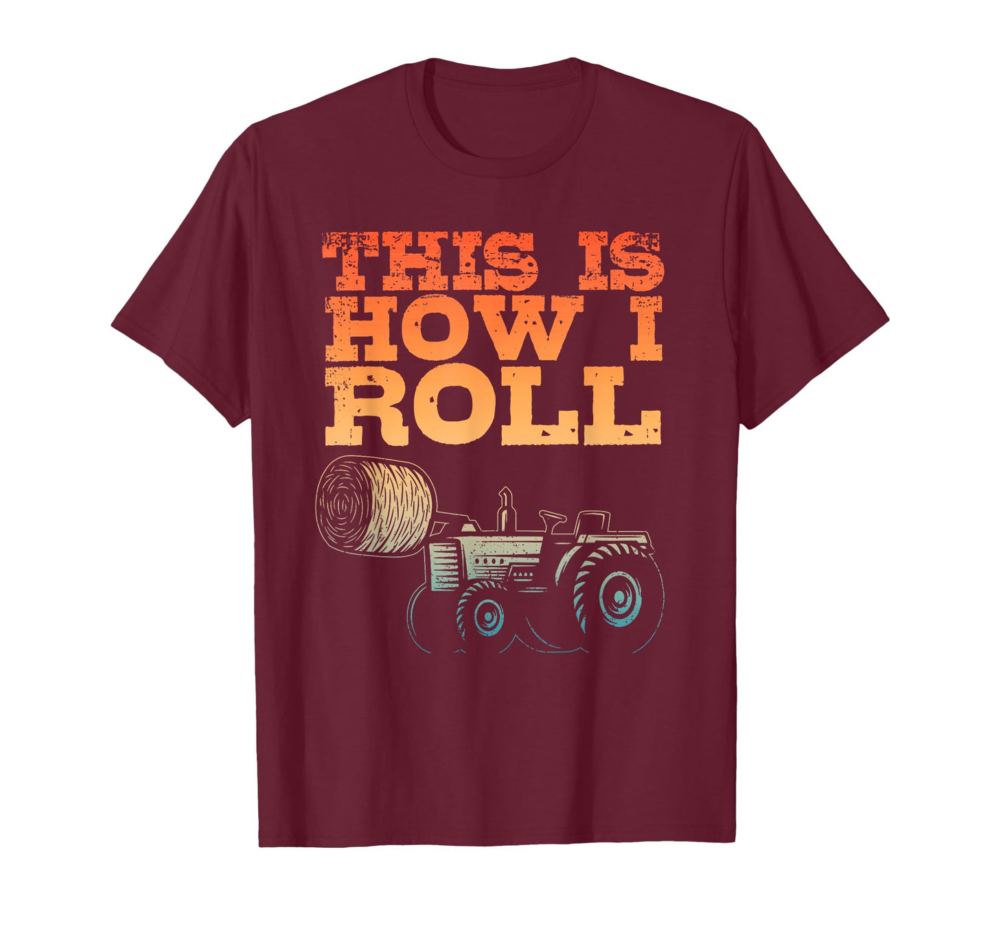 Farmer Art For Men Women Tractor Farming Hay Bale Cow Farmer T-Shirt