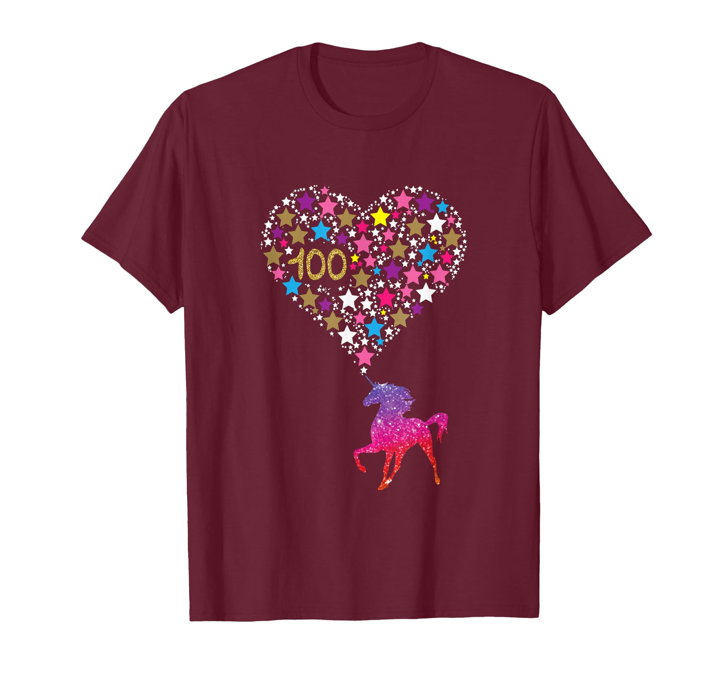 Unicorn 100 Days Of School Shirt Cute Happy Gift Outfit T-Shirt
