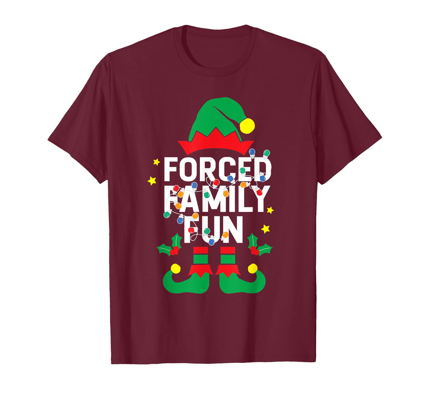 Funny ELF Forced Family Fun Sarcastic Christmas Pajama T-Shirt
