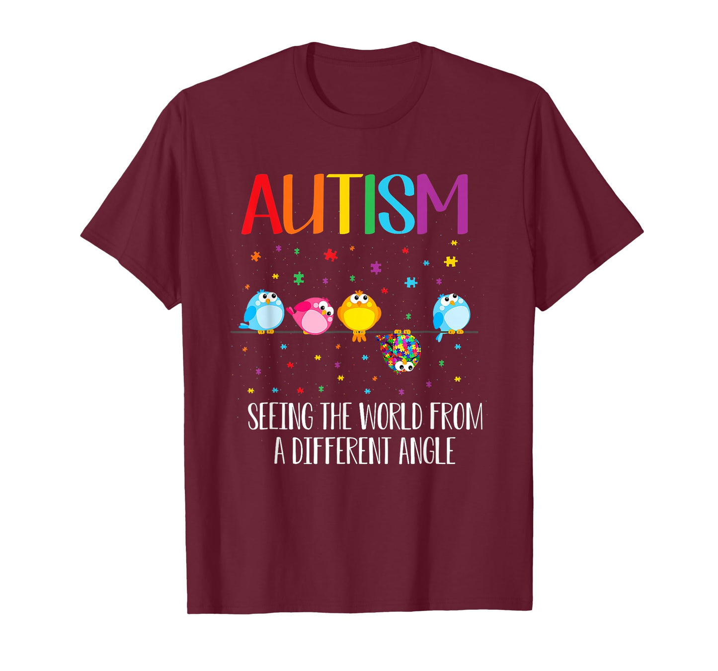 Cute Bird Autism Seeing The World From A Different Angle T-Shirt