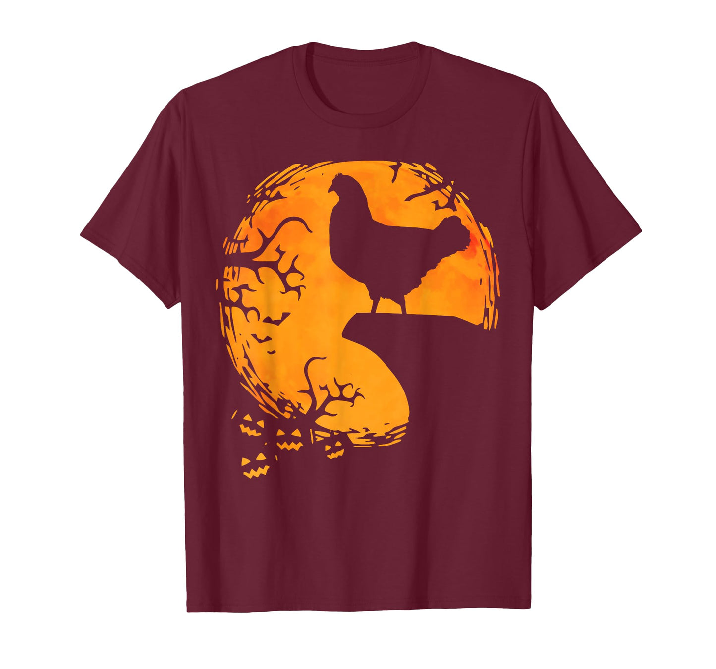 Funny Chicken Halloween Moon Silhouette Spooky Chicken Lover T-Shirt