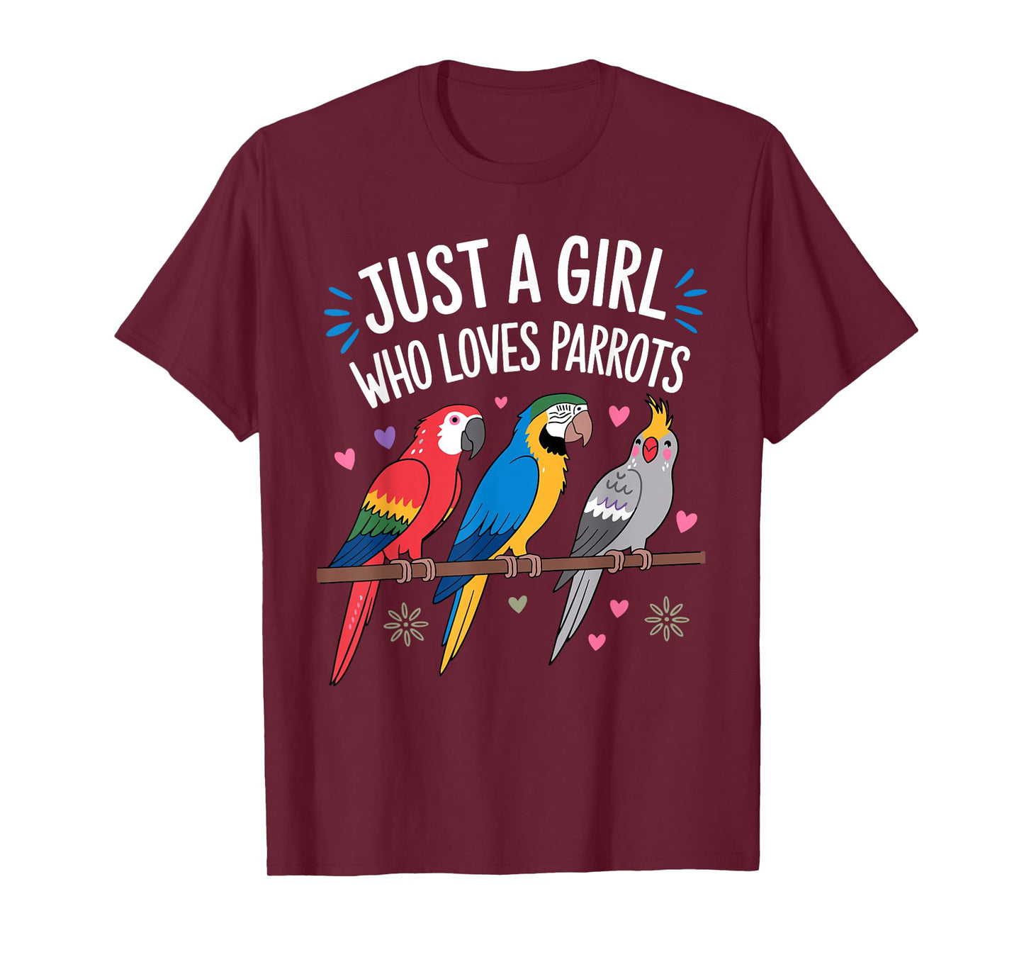 Cool Parrot Art For Women Girls Tropical Bird Parrot Lovers T-Shirt