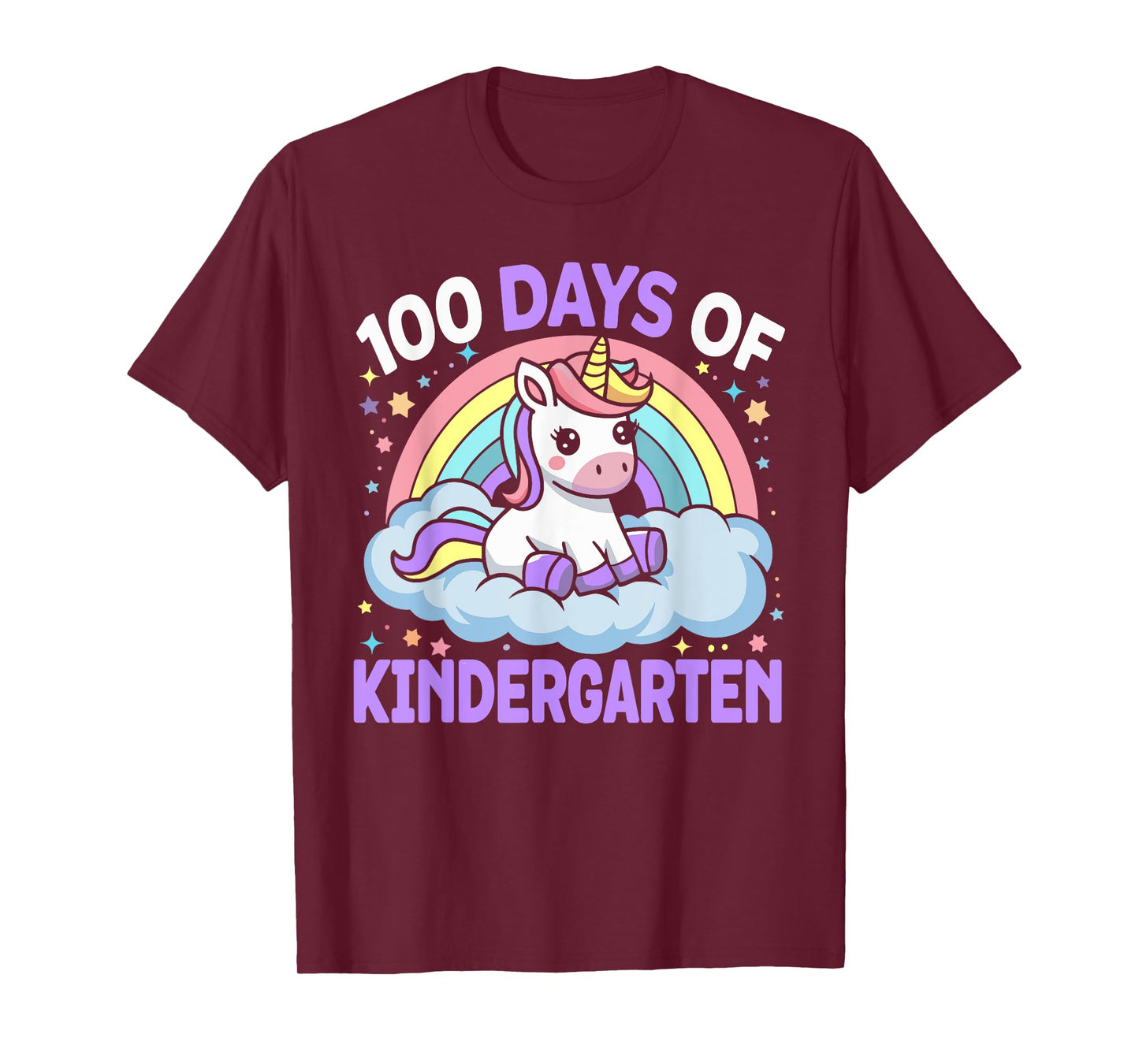 100th Days of Kindergarten Unicorn Girls 100 Days of School T-Shirt