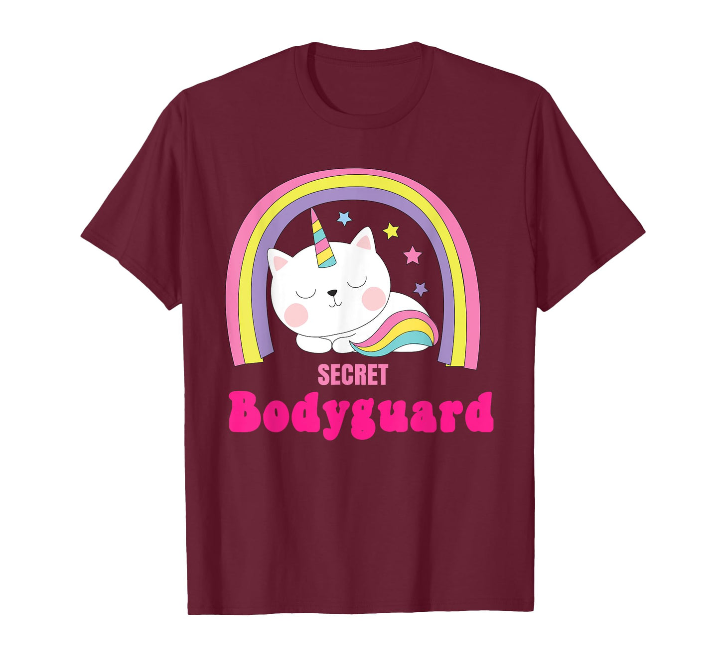 Secret Bodyguard Shirts | Retro Rainbow Unicorn Bodyguard T-Shirt