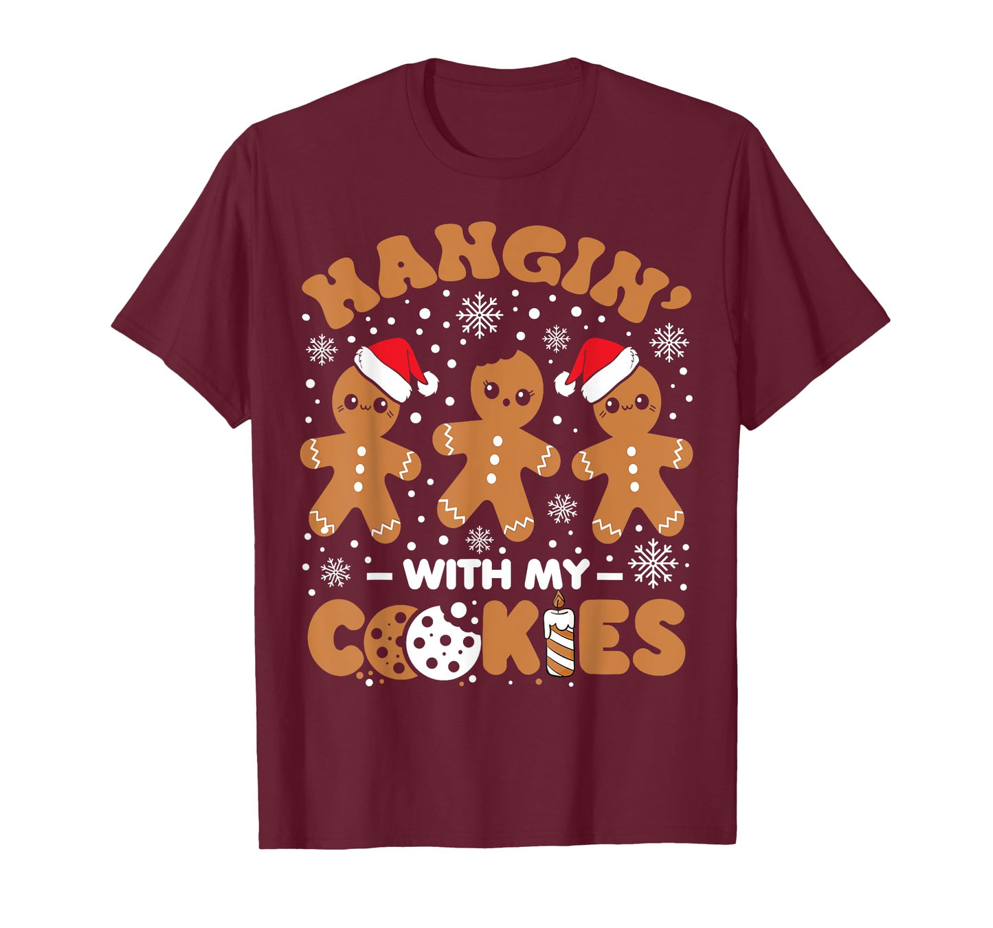 Hangin With My Cookies Gingerbread Women Christmas Teacher T-Shirt