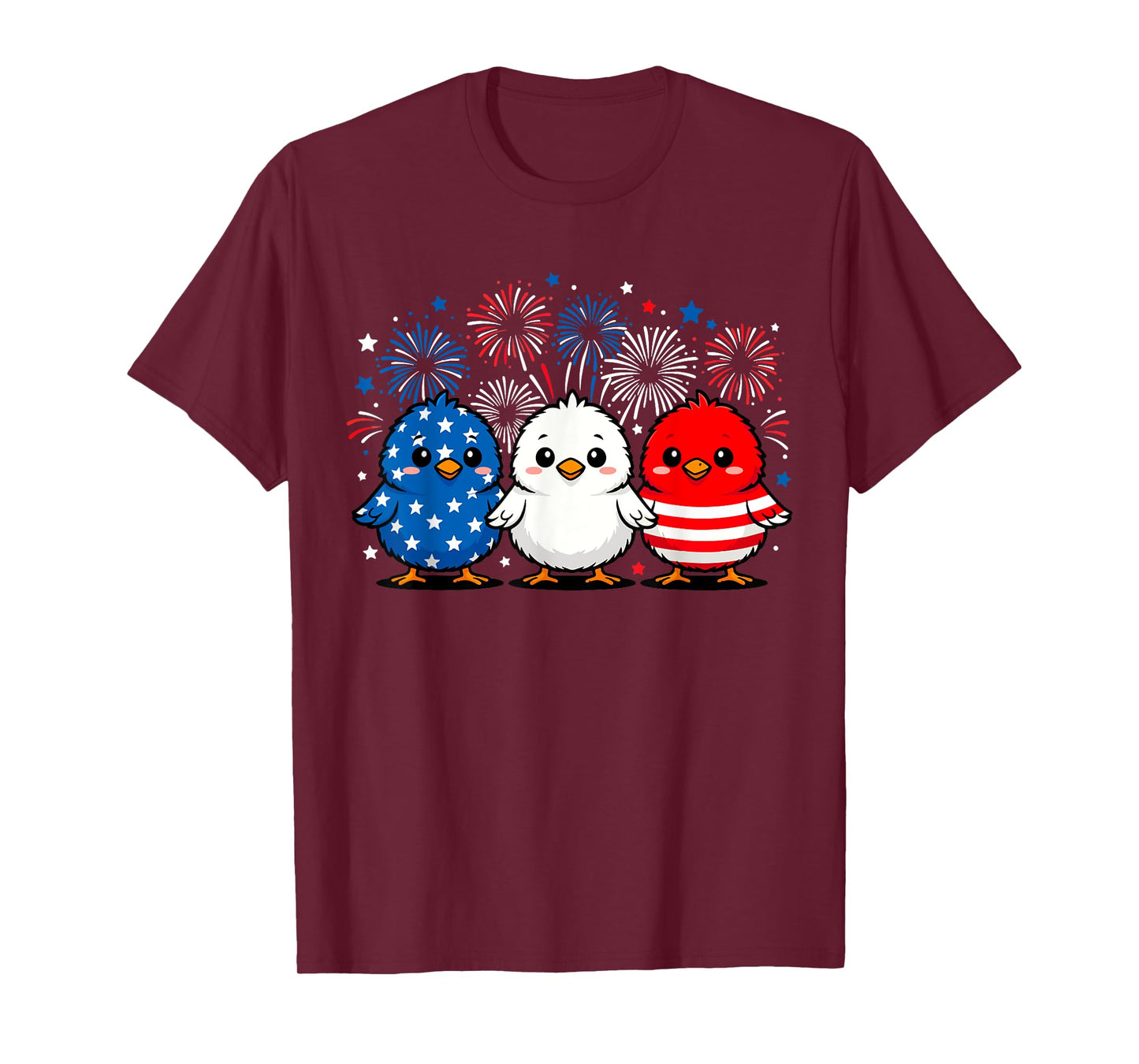 Chicks USA Flag Patriotic Chicken Lover 4th of July America T-Shirt
