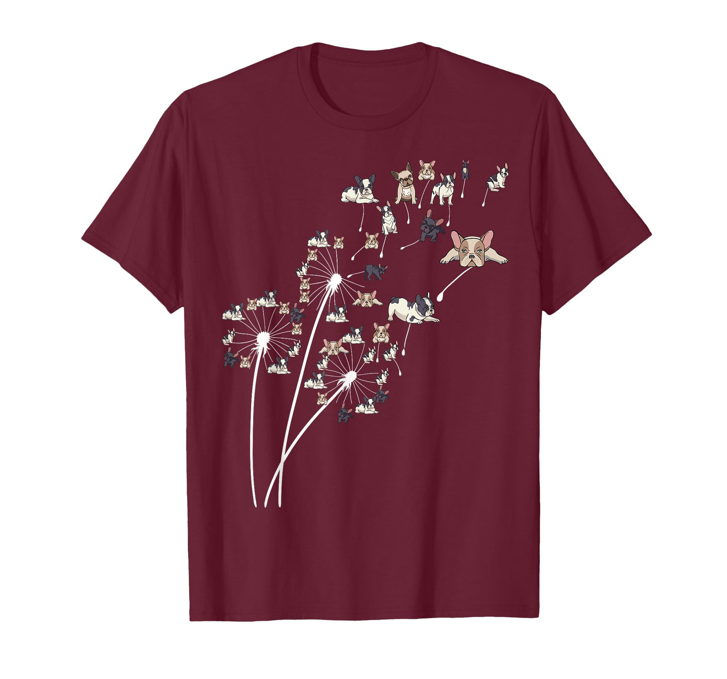 Dandelion French Bulldo Flower Frenchie Tree T-Shirt