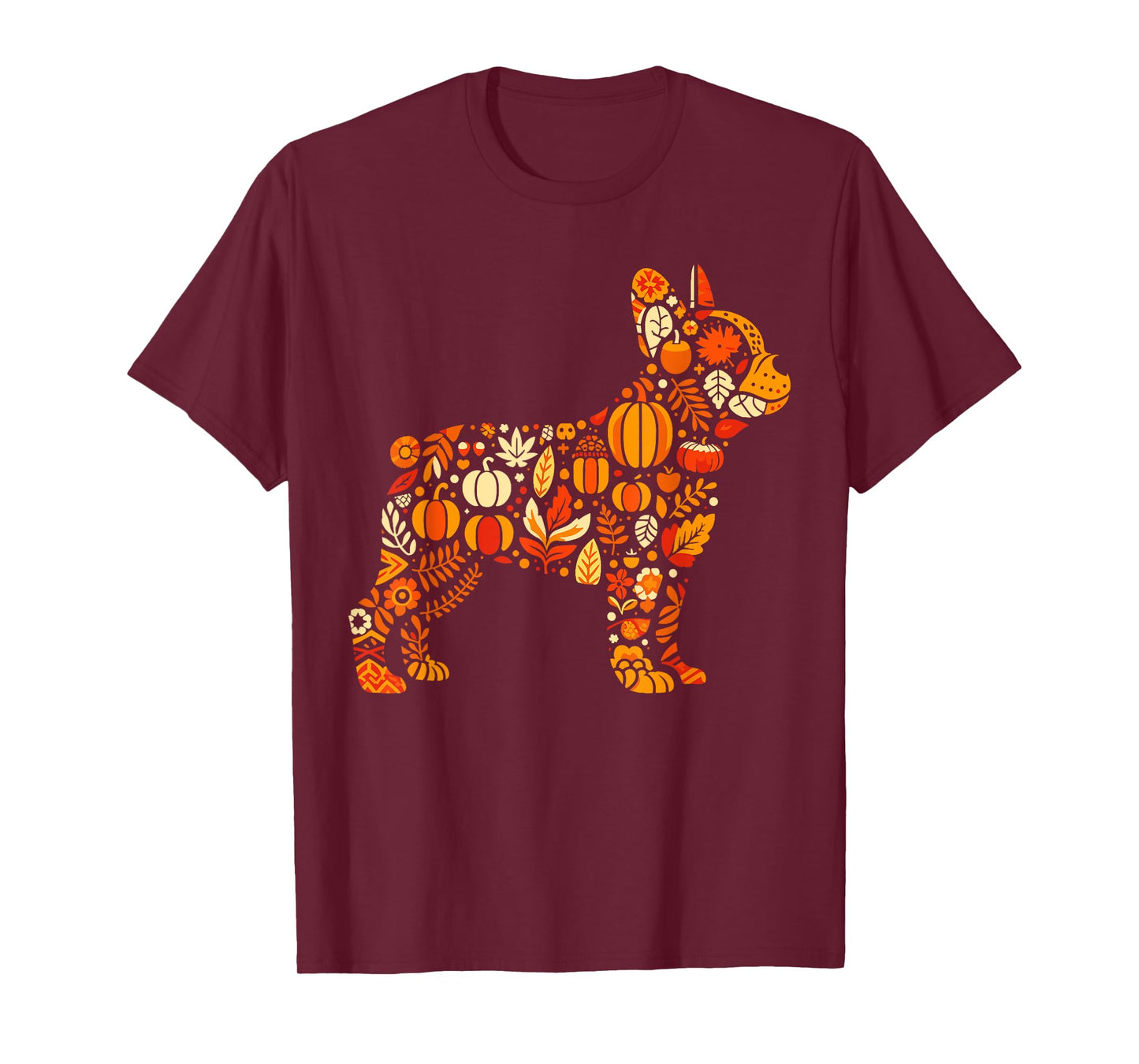 Autumn Pumpkin French Bulldog Thanksgiving Womens Mens Kids T-Shirt