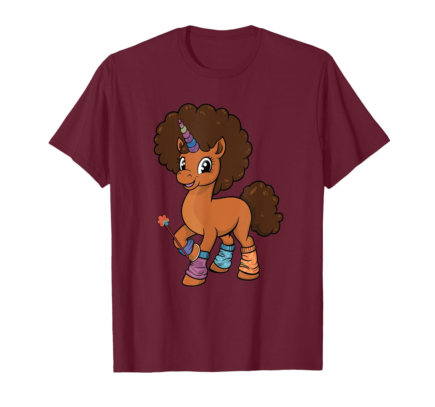 Unicorn With Afro Costume Toddler Girls Melanin African Kids T-Shirt