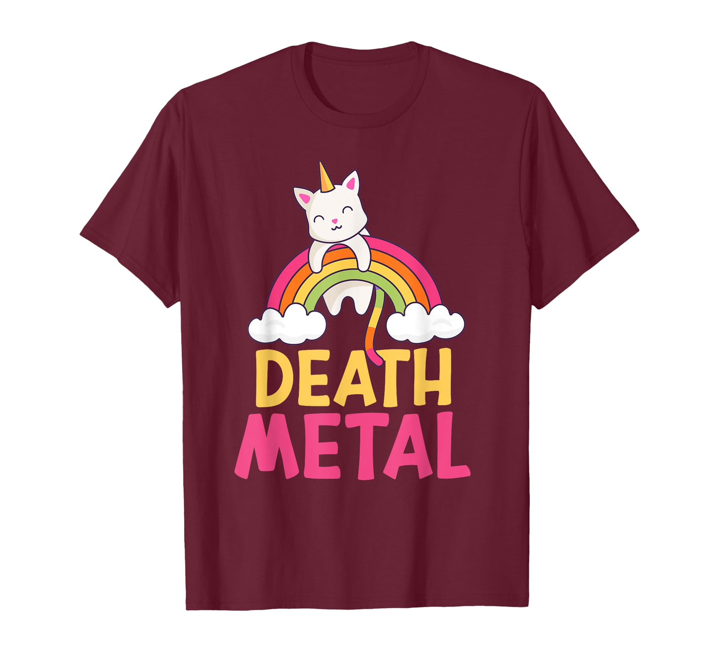 Funny Colorful Death Metal Rainbow Cat Unicorn Unicat T-Shirt