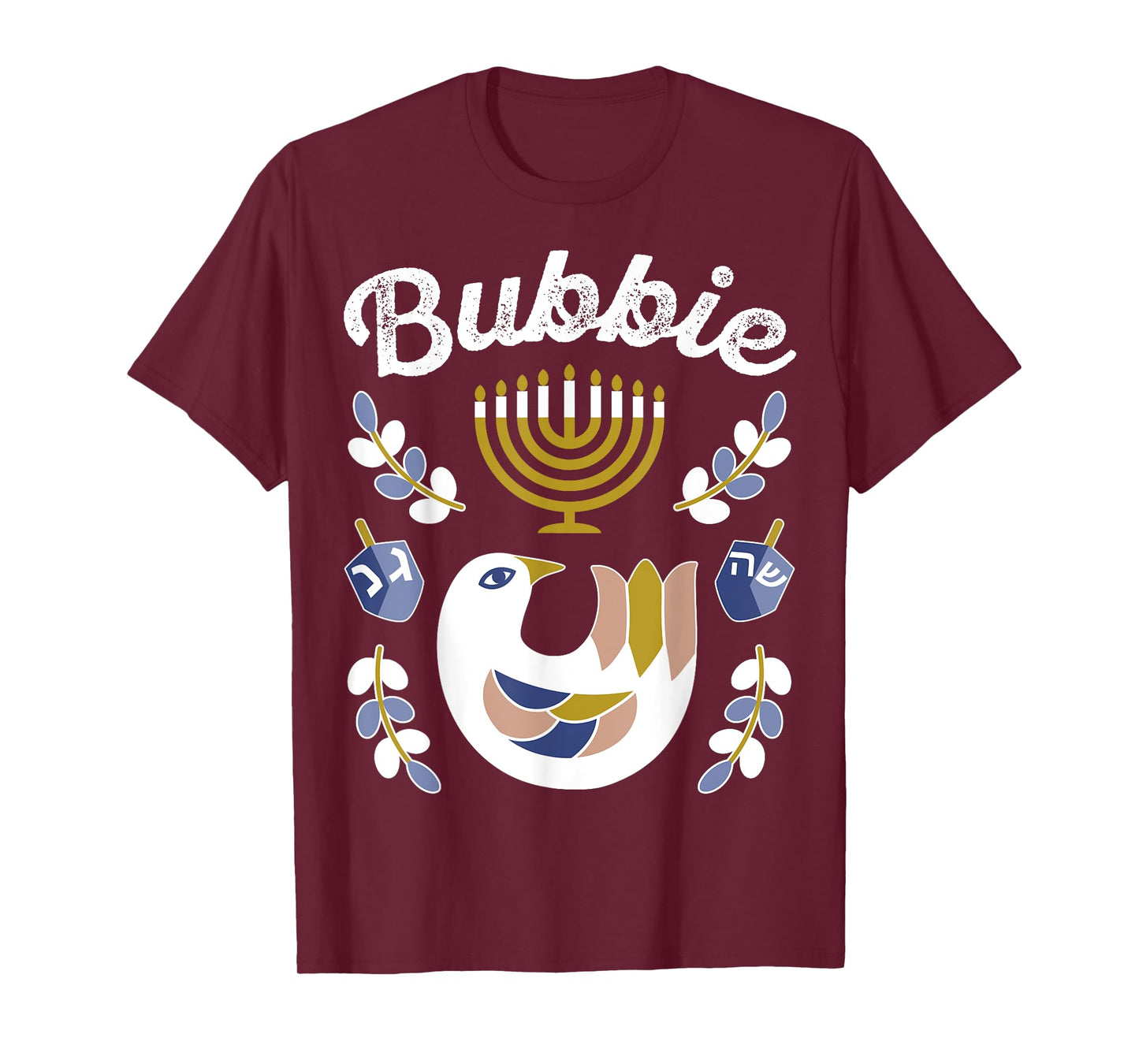 Matching Family Hanukkah Pajama Top Dreidel & Menorah Bubbie T-Shirt