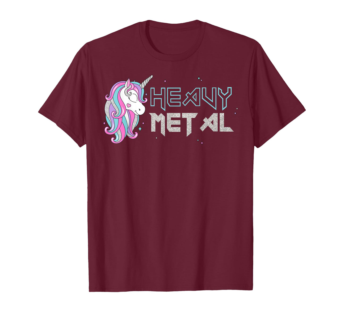 Funny Unicorn Shirt, Ironic Cool Unicorn Heavy Metal Music T-Shirt