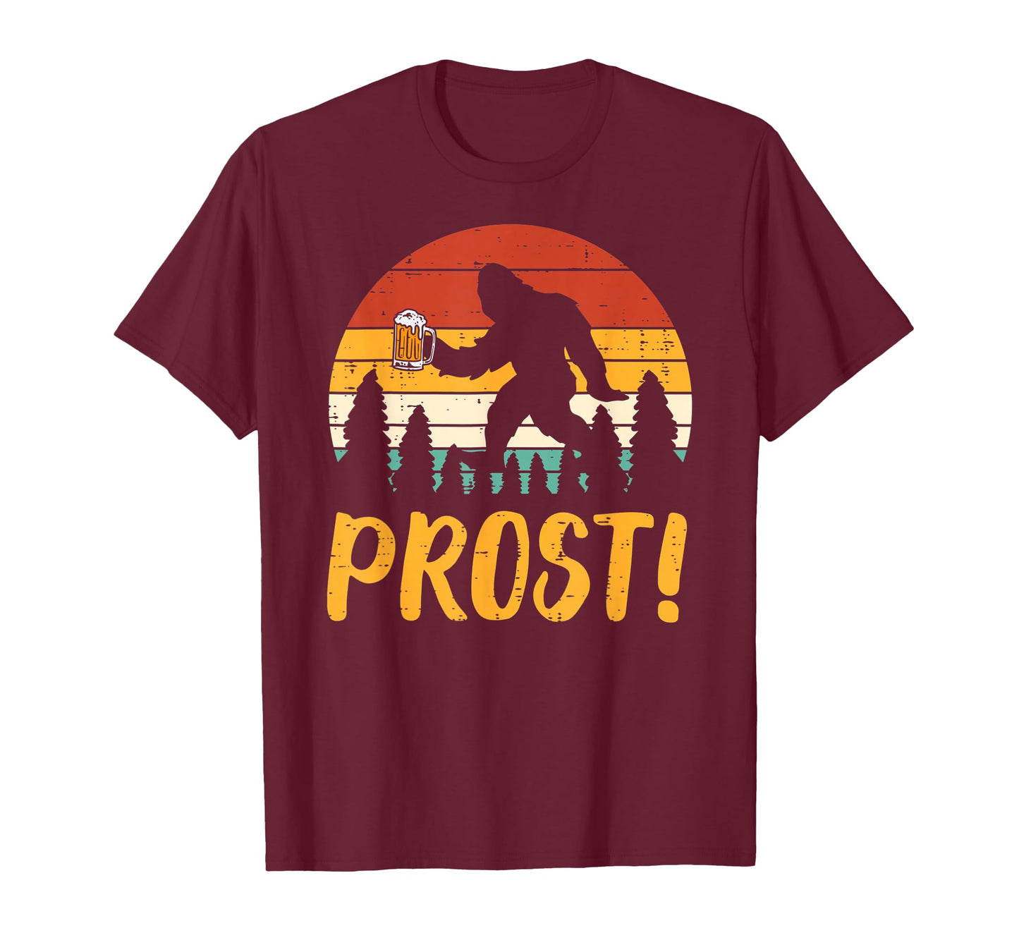 Bigfoot Sasquatch Prost Retro Bavarian Oktoberfest Men Women T-Shirt