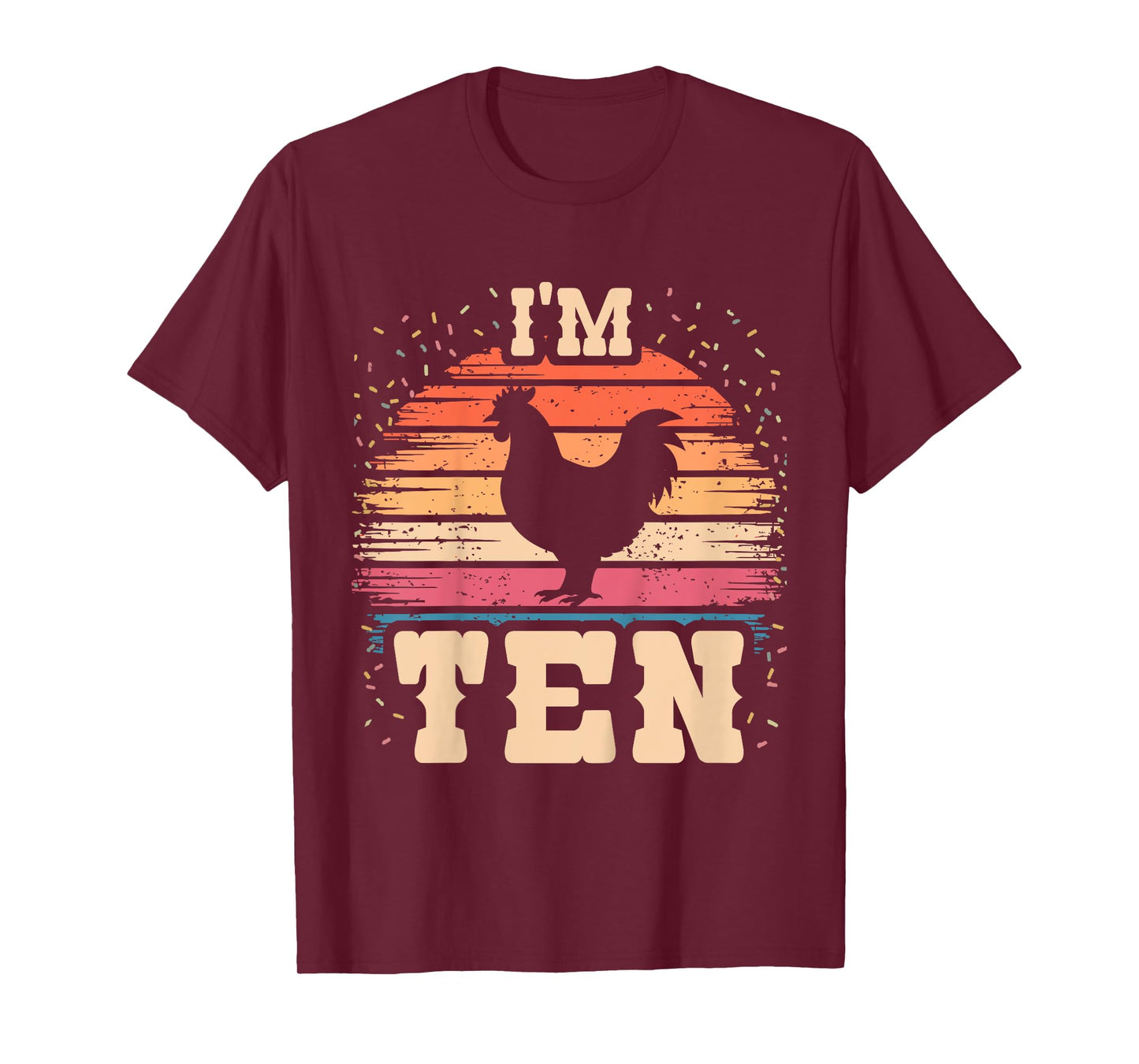 Chicken 10 Year Old Birthday Boy Girl 10th Chicken Birthday T-Shirt