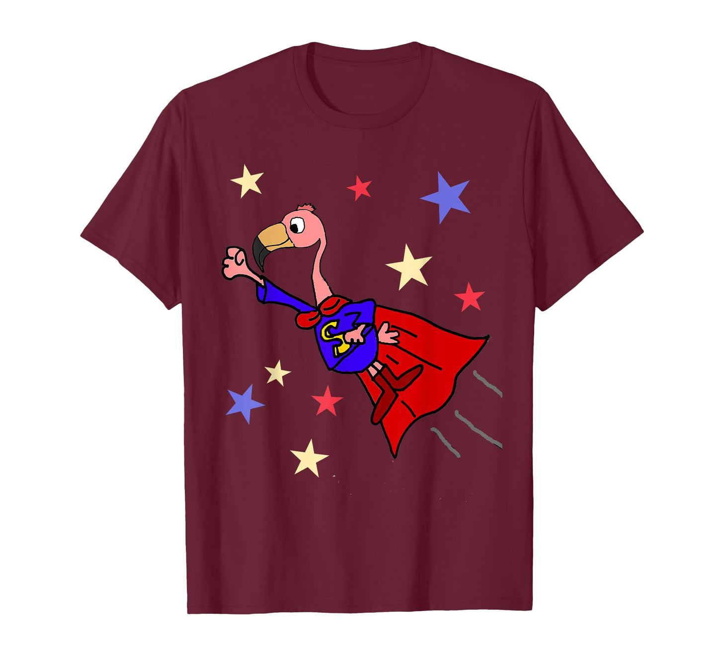 SmileteesFunny Funny Flamingo Flying Superhero T-shirt T-Shirt