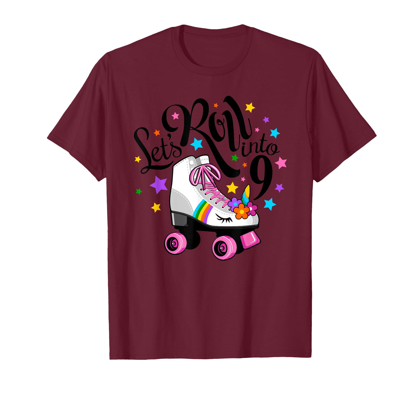 Lets roll into 9 Birthday. Unicorn, Roller skate T-Shirt