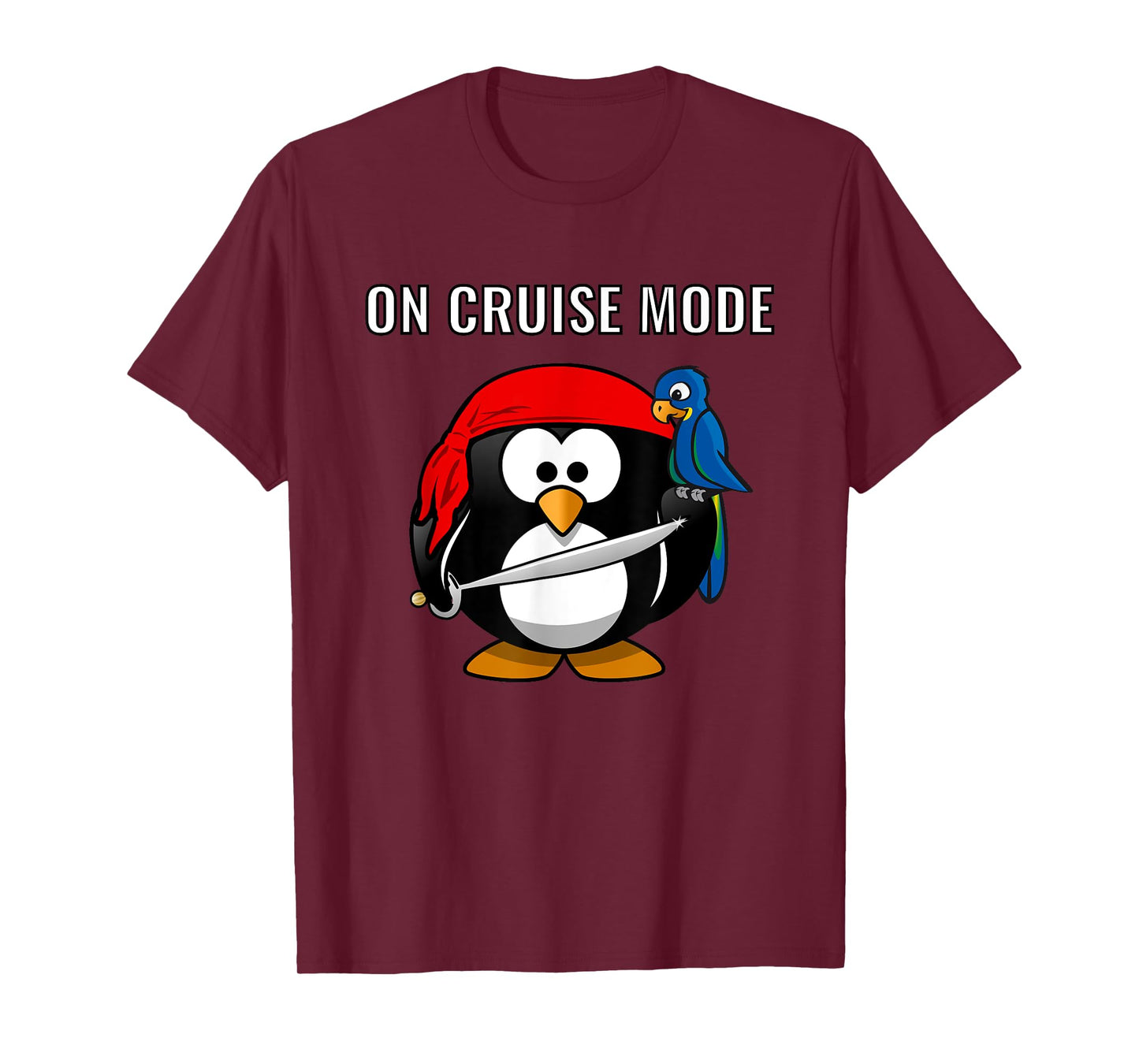 On Cruise Mode Cute Vacation Penguin Pirate T-Shirt