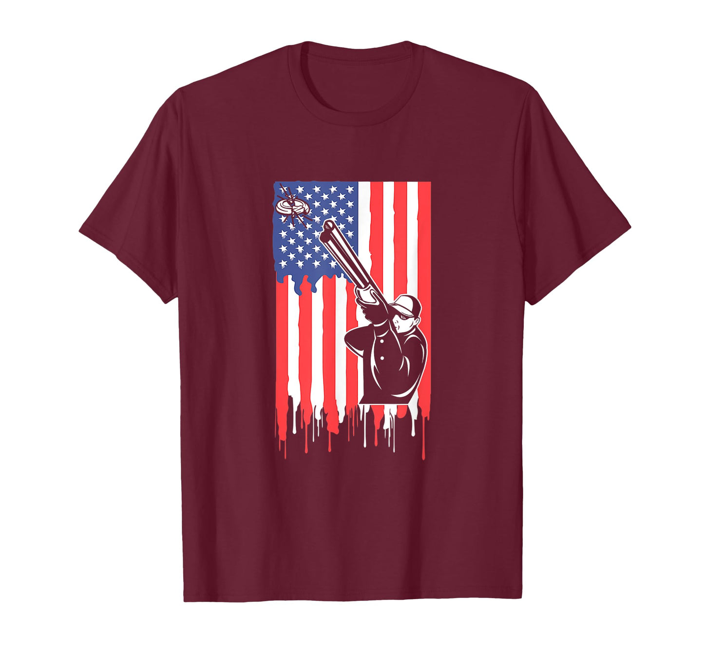 Trap Shooting USA Flag Shirt Proud Clay Shooting Skeet Shoot T-Shirt for Women Kids Men
