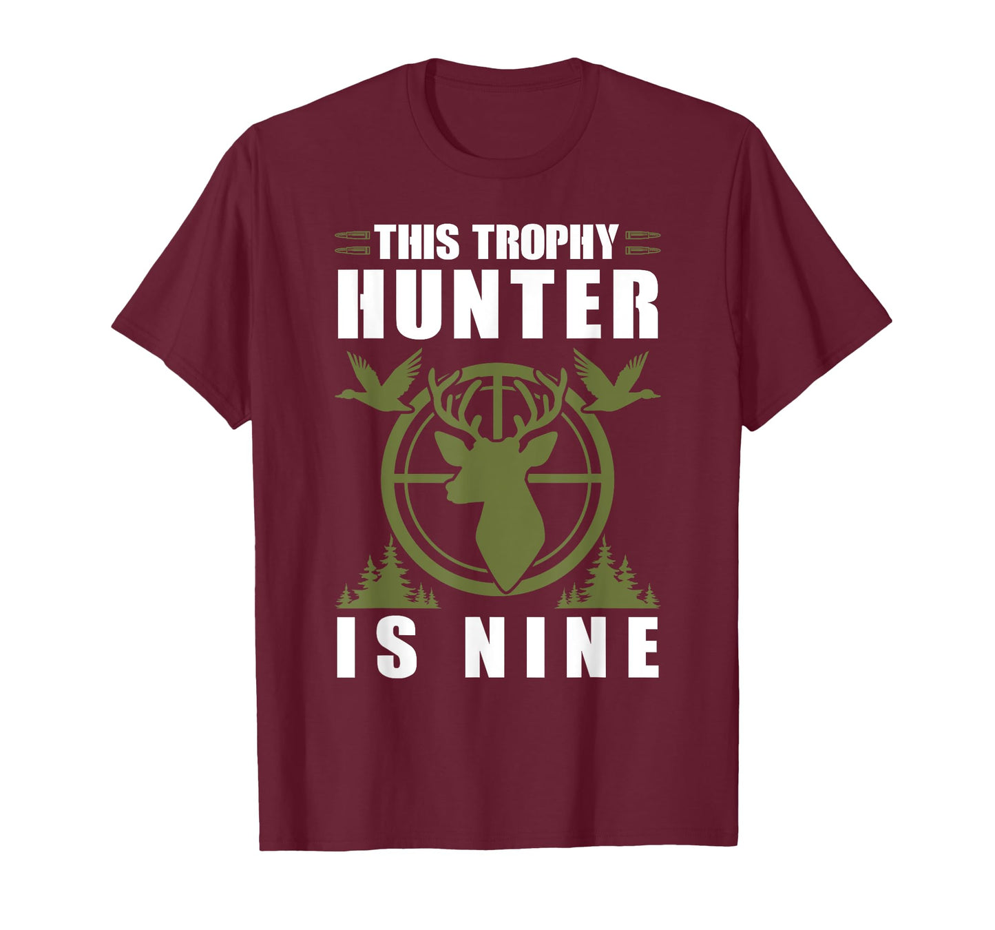 Trophy Hunter Is 9 Years Old Birthday 9th Birthday Squad Kid T-Shirt