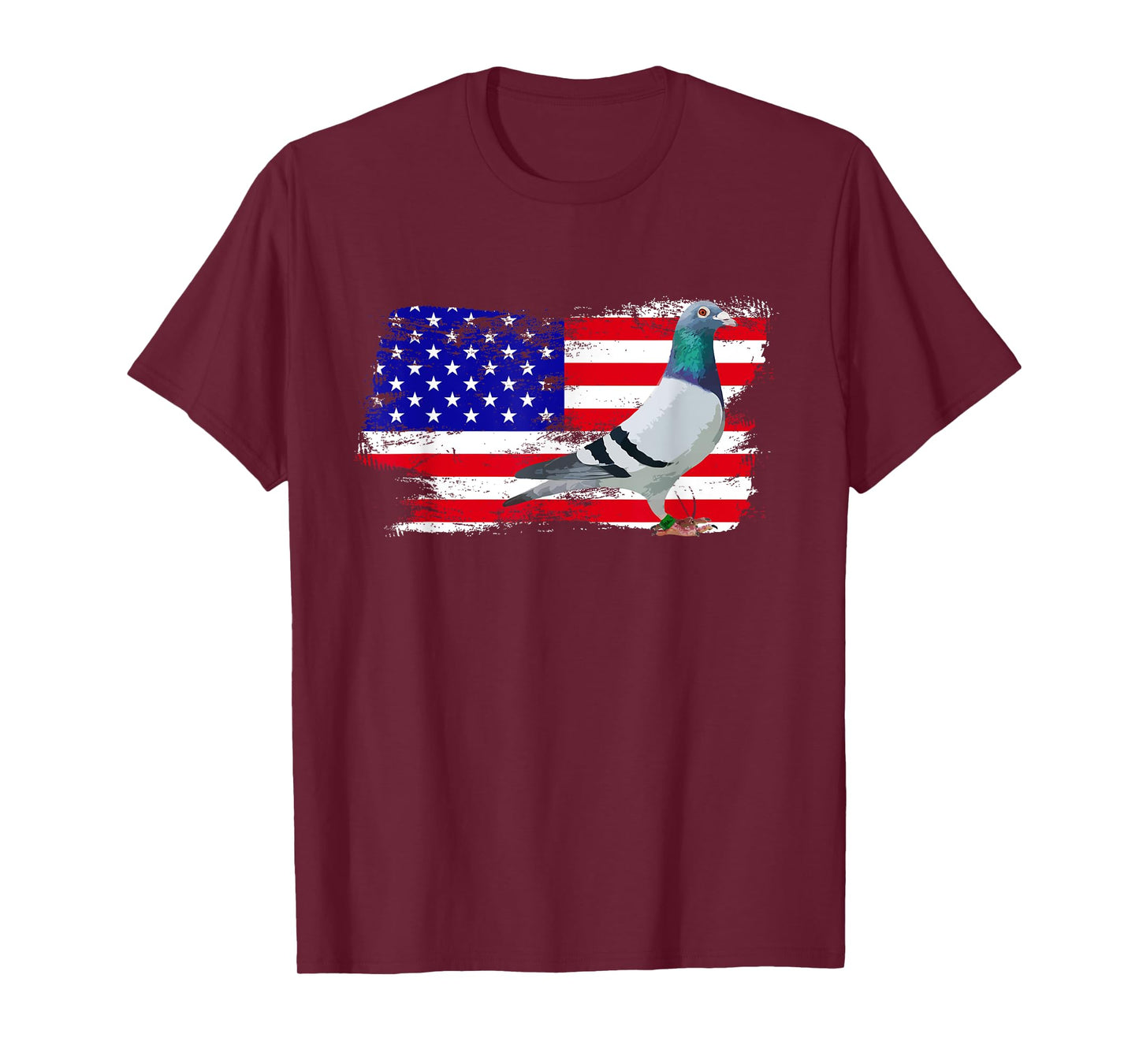 Vintage Pigeon Bird 4th of July USA flag Father's Day Pigeon T-Shirt