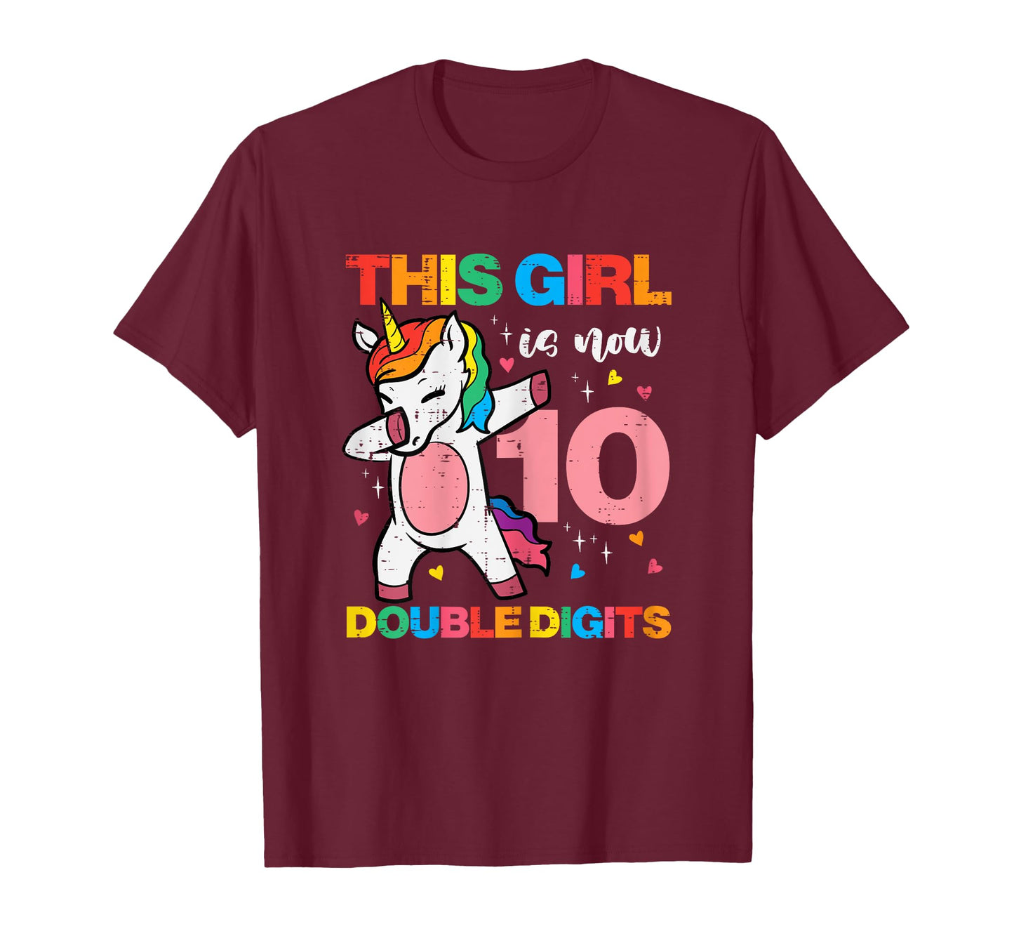 10th Birthday Unicorn Dab This Girl 10 Years Old Bday Party T-Shirt