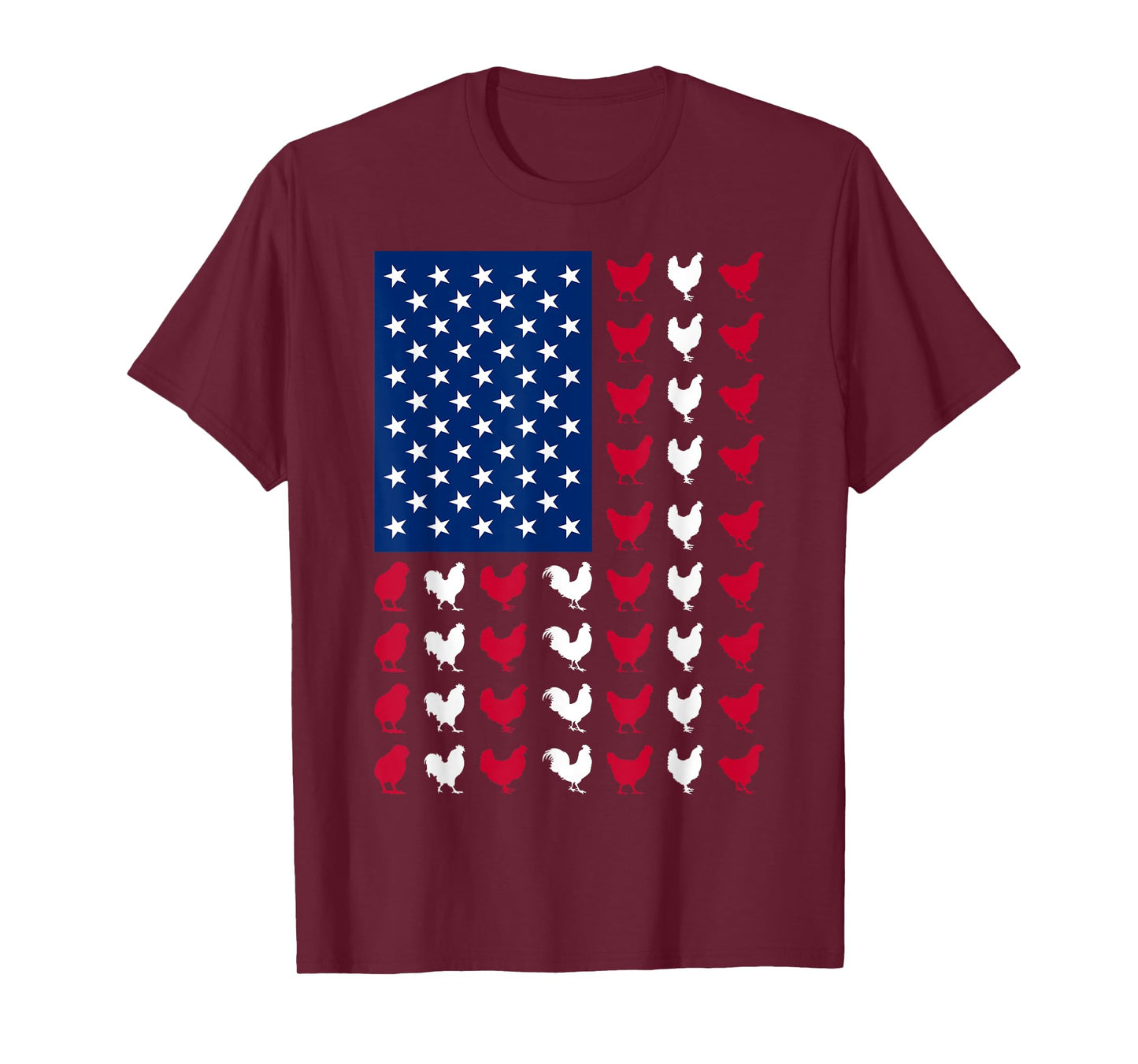 4th of July Chicken Lovers Funny USA American Flag Patriotic T-Shirt