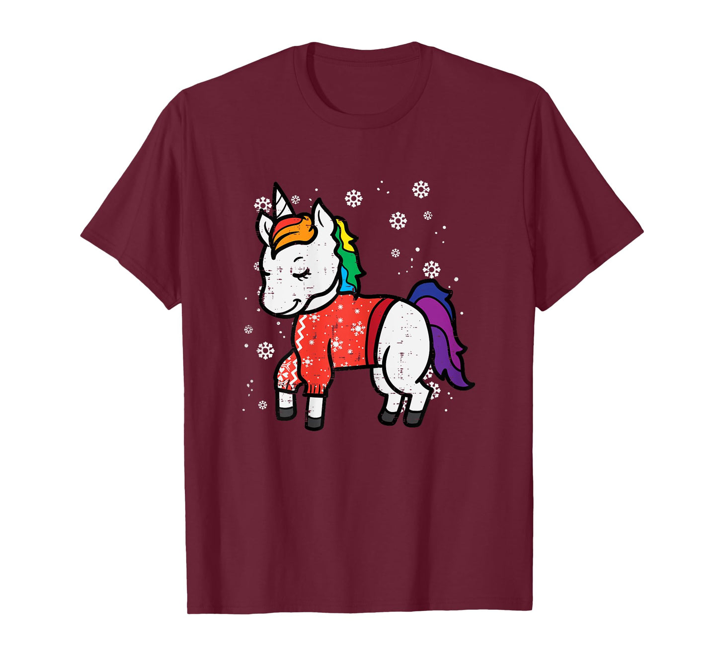 Unicorn Ugly Christmas Sweater Xmas Toddler Girls Kids Women T-Shirt
