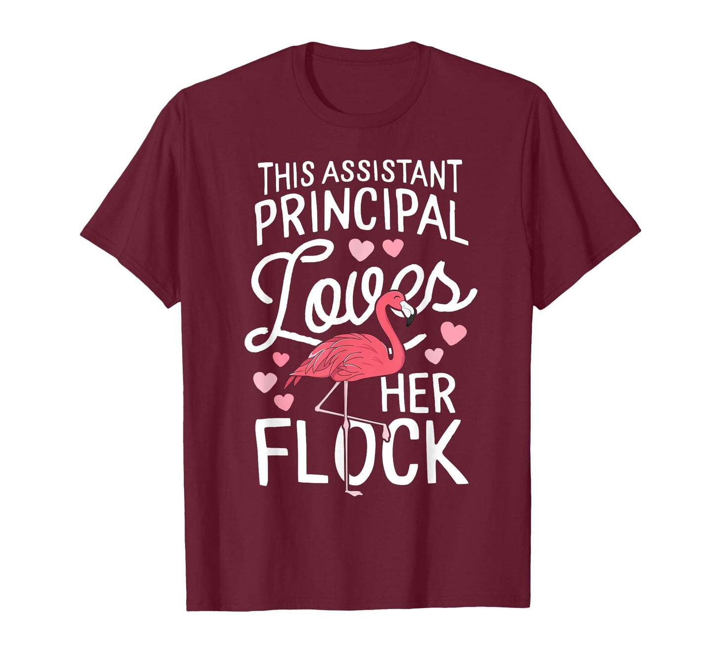 This Assistant Principal Loves Her Flock Flamingo Teacher Men Women Kids T-Shirt