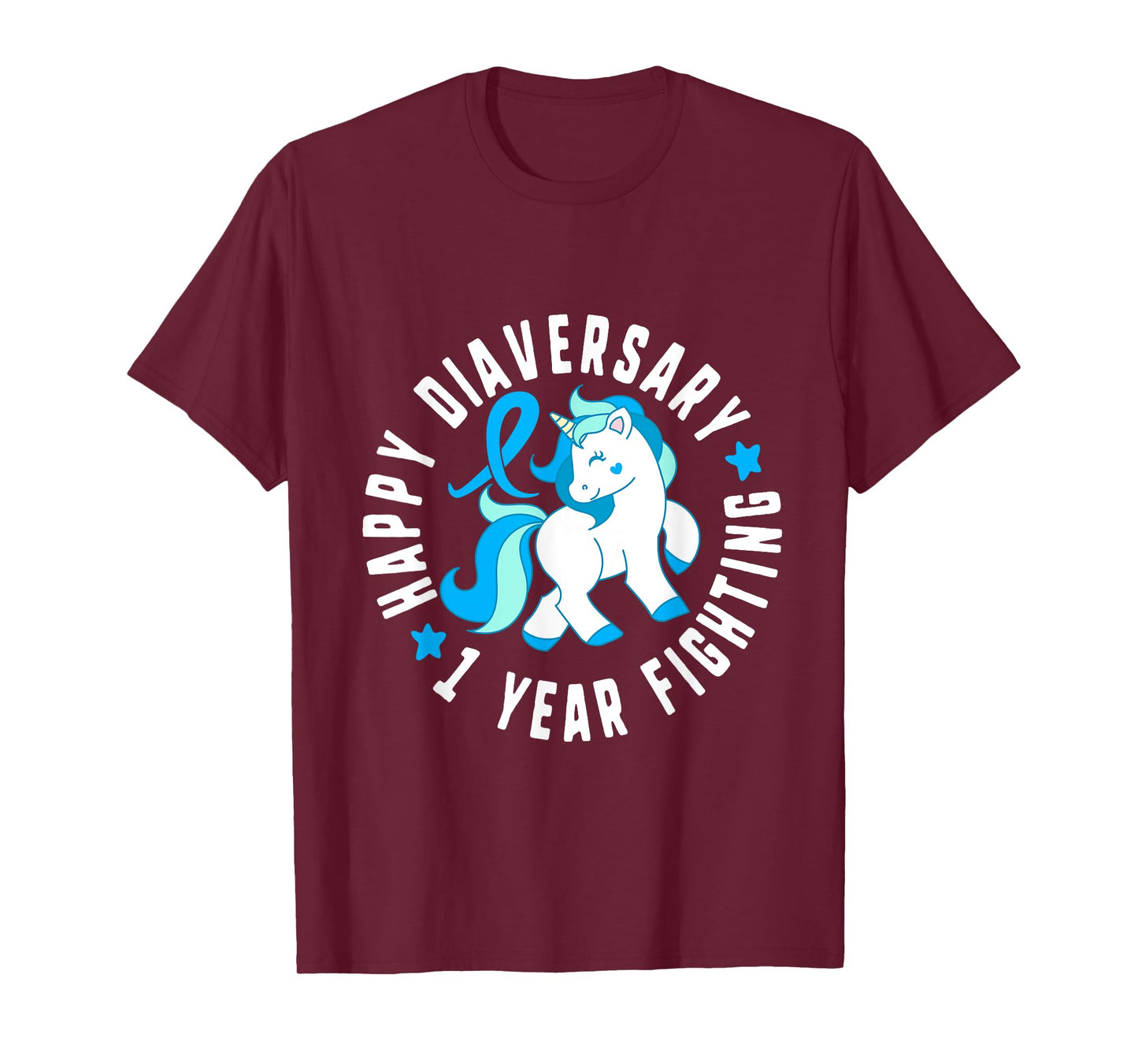 Happy Diaversary 1 Year Fighting Diabetes T1 Awareness Cute T-Shirt