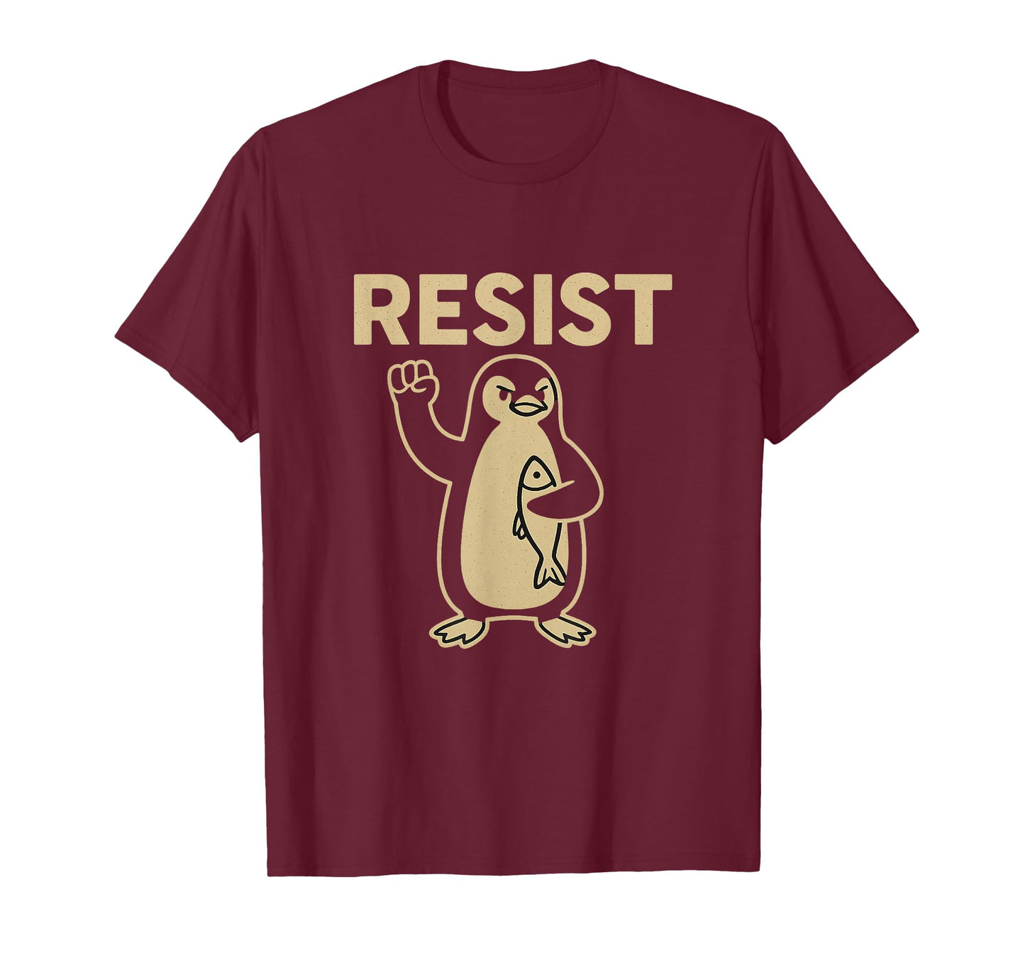Funny Vintage Resist Penguin Activism Graphic Design T-Shirt