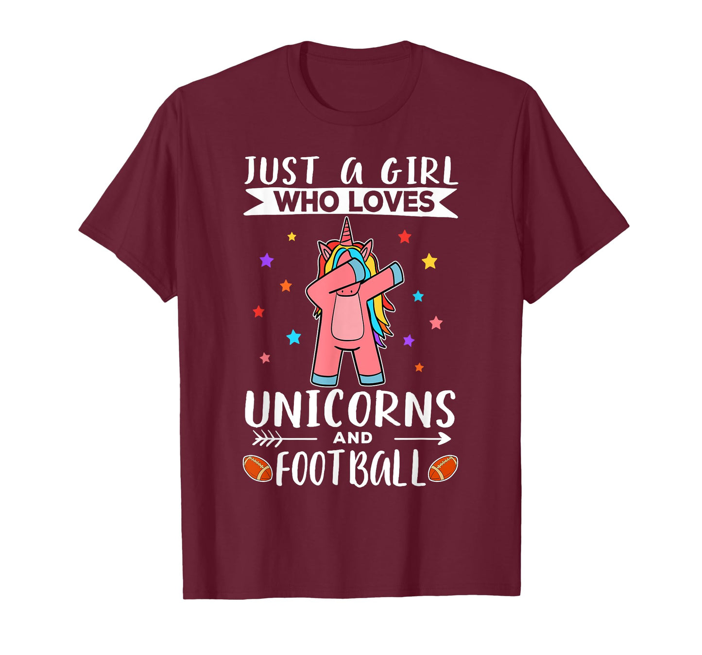 Just A Girl Who Loves Unicorns And Football Unicorn T-Shirt