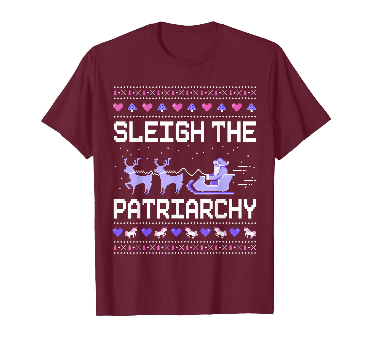 The Patriarchy Feminist Feminism Ugly Christmas Sleigh T-Shirt