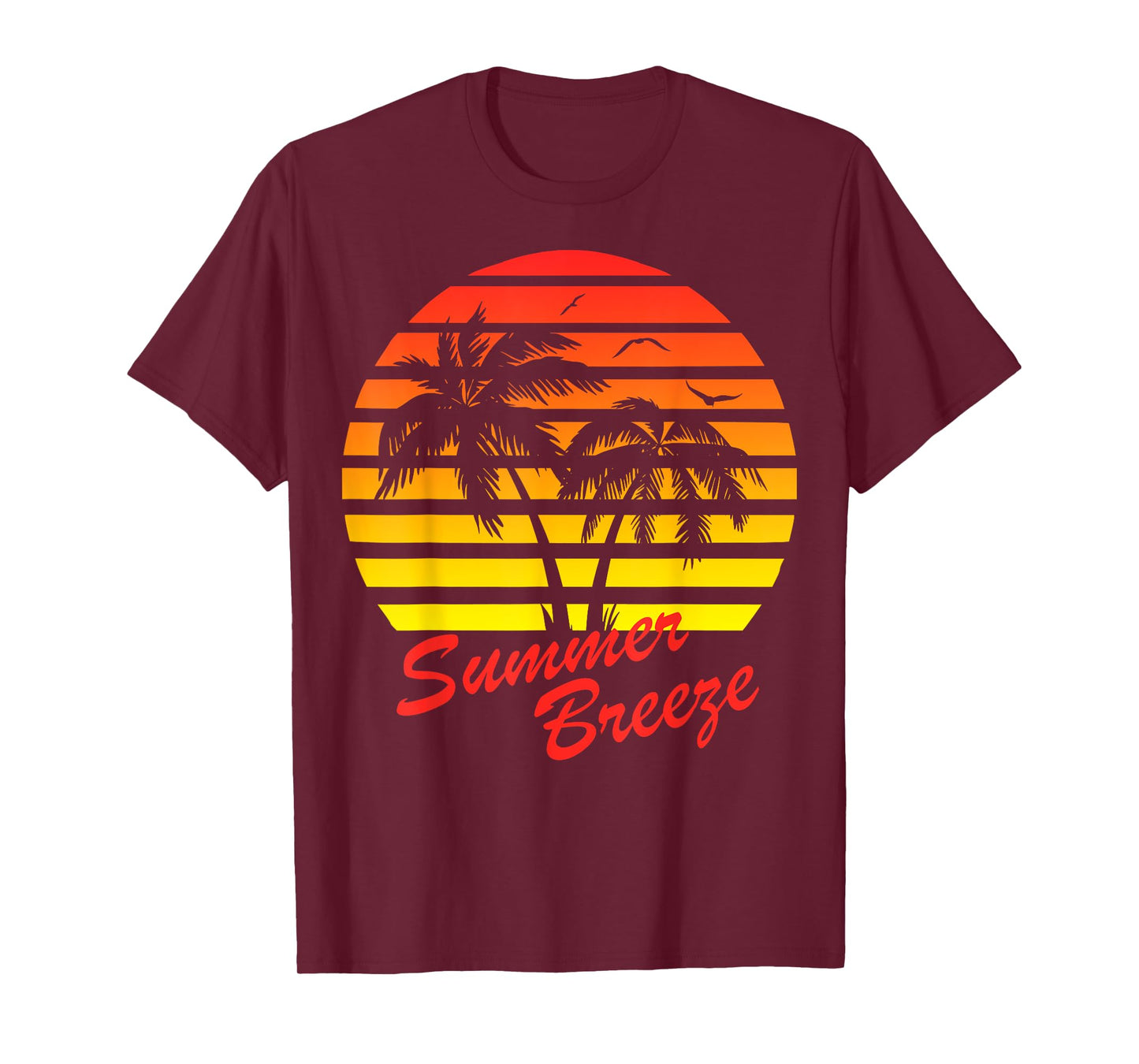 Summer Breeze 80s summer Beach Palm Tree Sunset T-Shirt T-Shirt for Men Women Girls Kids