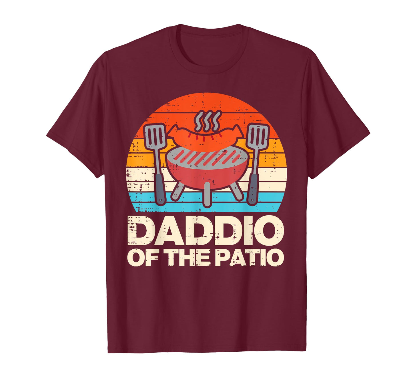 Daddio Of The Patio Sunset Retro Grilling Daddy Dad Papa Men T-Shirt
