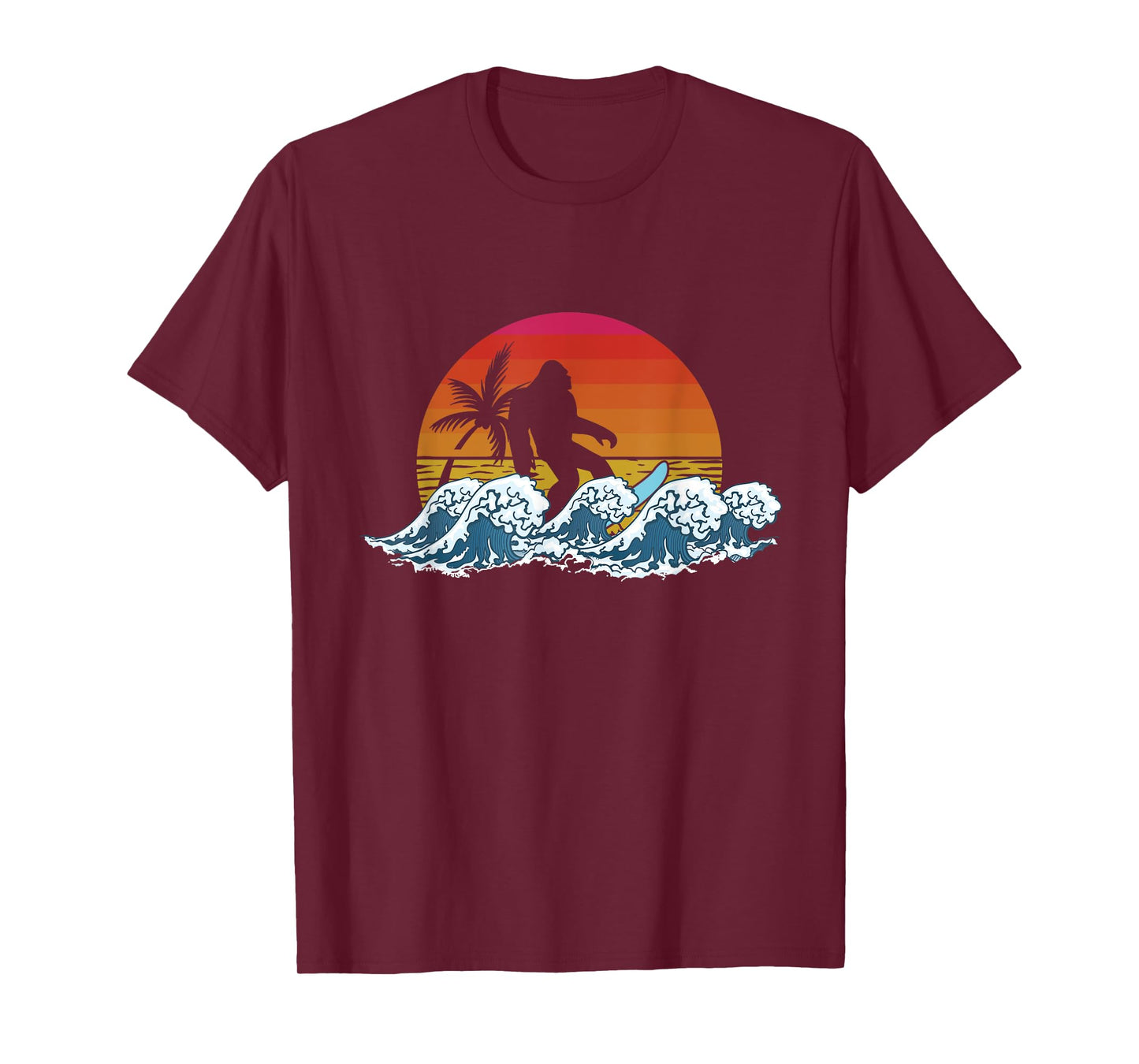 Retro Yeti Sasquatch Bigfoot Surfer | Surfing Summer T-Shirt