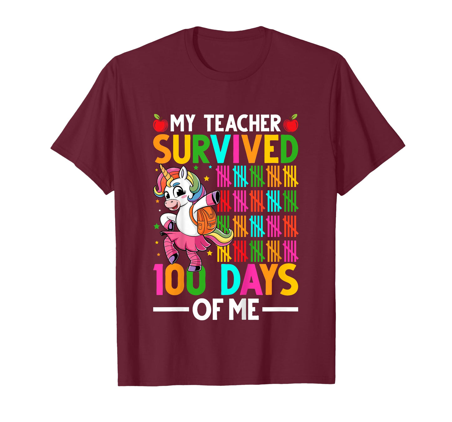 Kids My Teacher Survived 100 Days of Me 100th Day Of School Girls T-Shirt