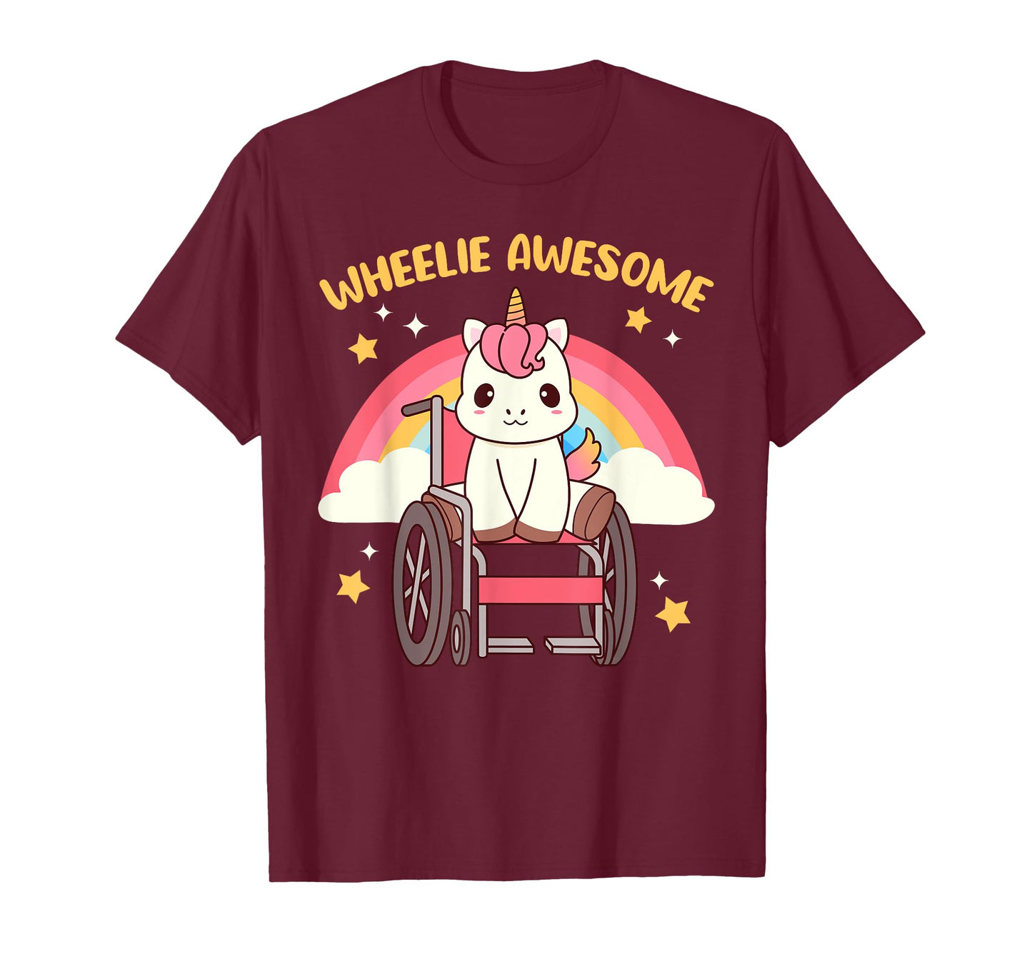 Handicap Wheelchair Designs For Girls And Women - Cute Kawaii Unicorn In A Wheelchair - Handicap Awareness Unicorn T-Shirt - Women's Black Short Sleeve T-Shirt - Small