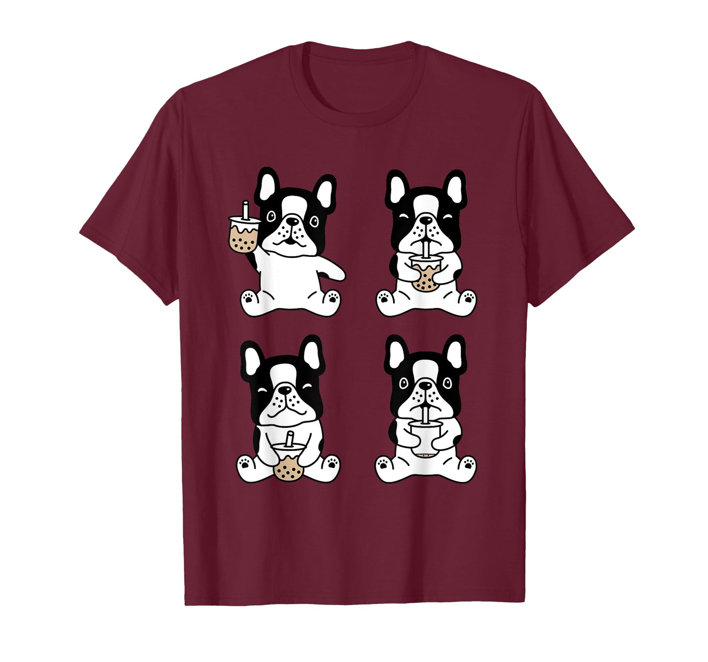 Kawaii French bulldog Bubble Tea Frenchie Dog Drink Boba Tea T-Shirt