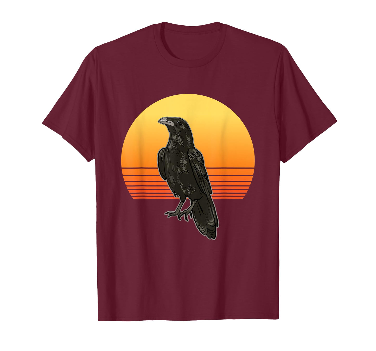 Retro Crow Bird Sun for Crow and Raven Lovers T-Shirt