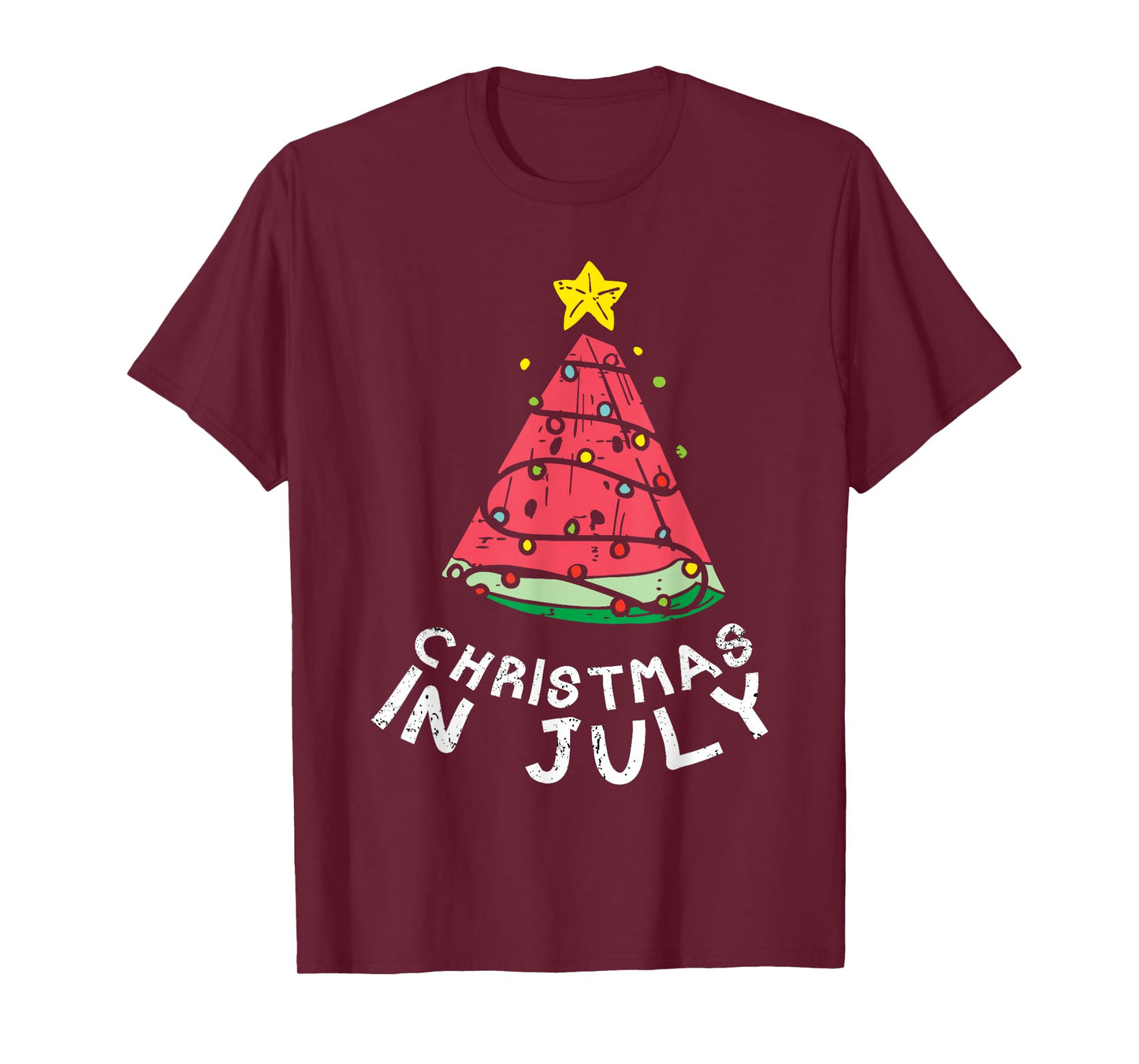 Christmas In July Watermelon Xmas Tree Summer Men Women Kids T-Shirt