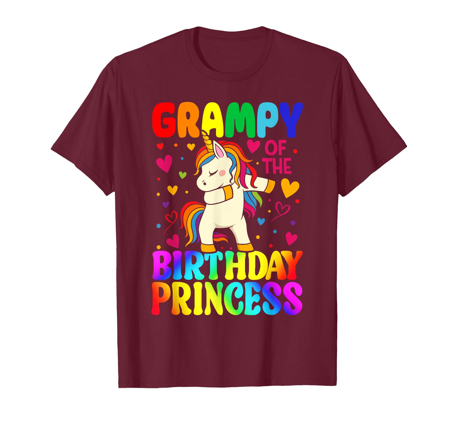 Grampy Of The Birthday Princess Unicorn Matching Family T-Shirt