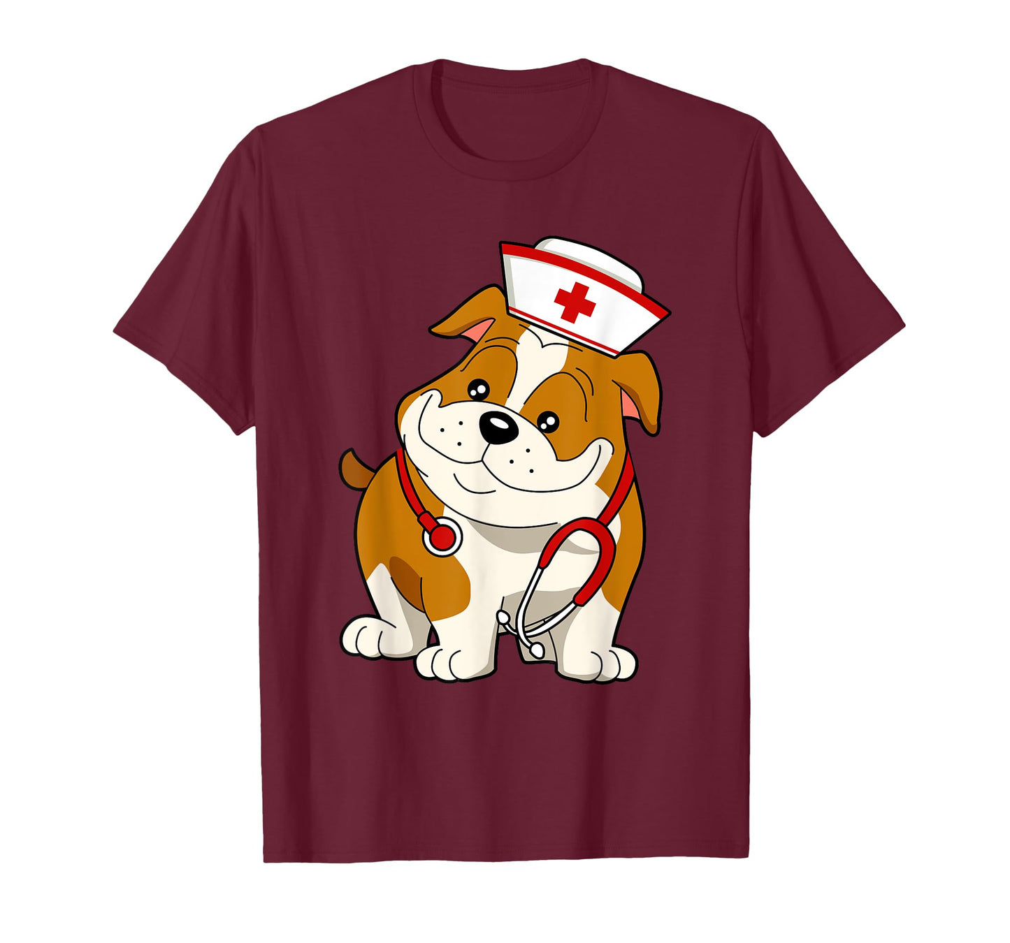 Bulldog Dog Nurse appreciation International Nurse Day Men Women Kids T-Shirt