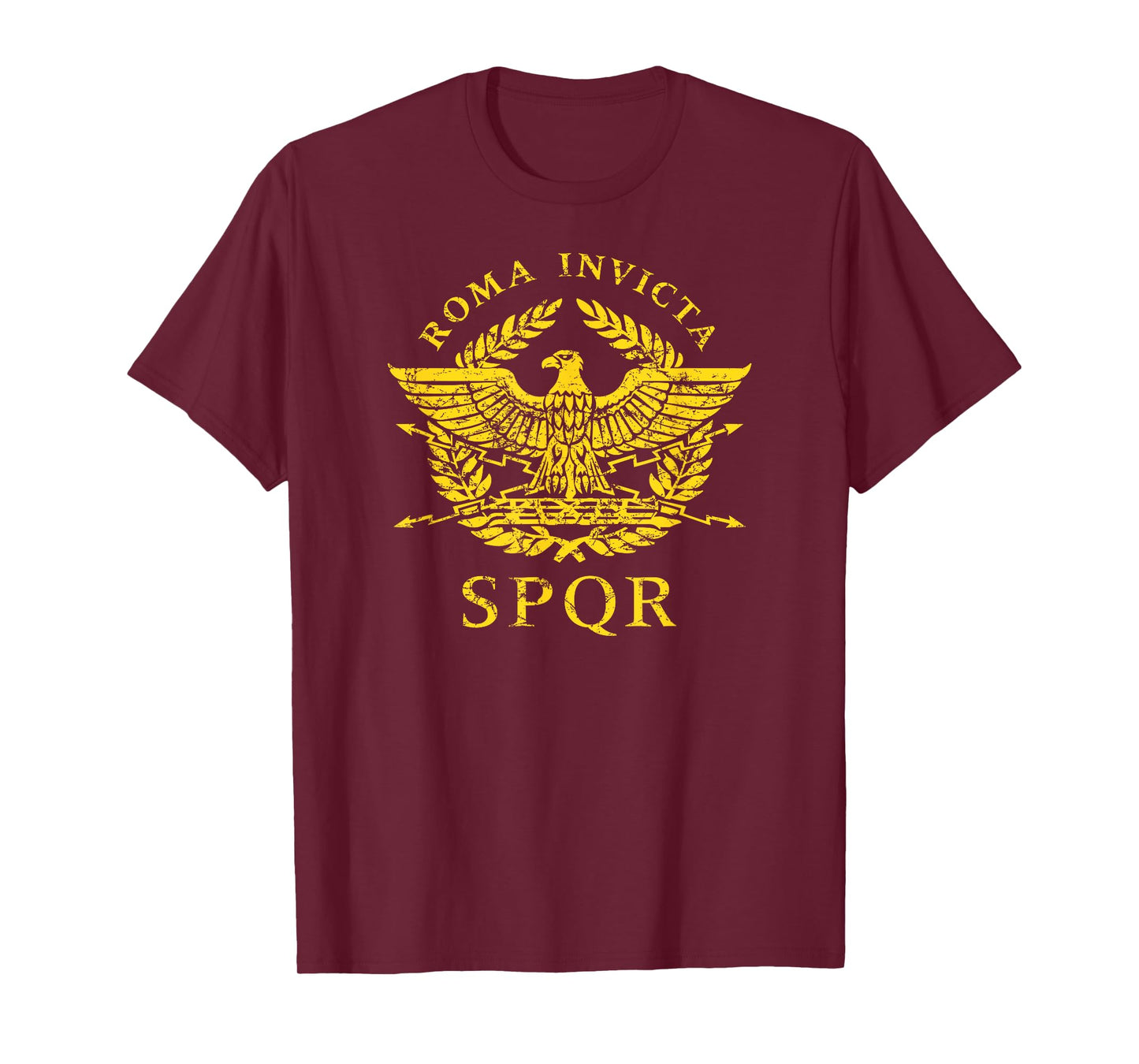 Roma Invicta SPQR Roman Eagle Gold Print T-Shirt